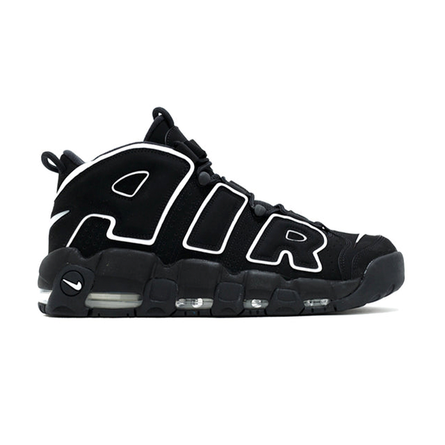nike air uptempo black white