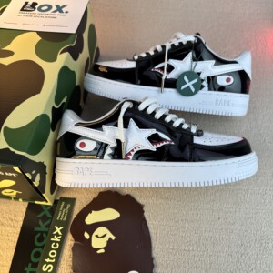 A Bathing Ape Bape Sta Low Color Block Shark Black