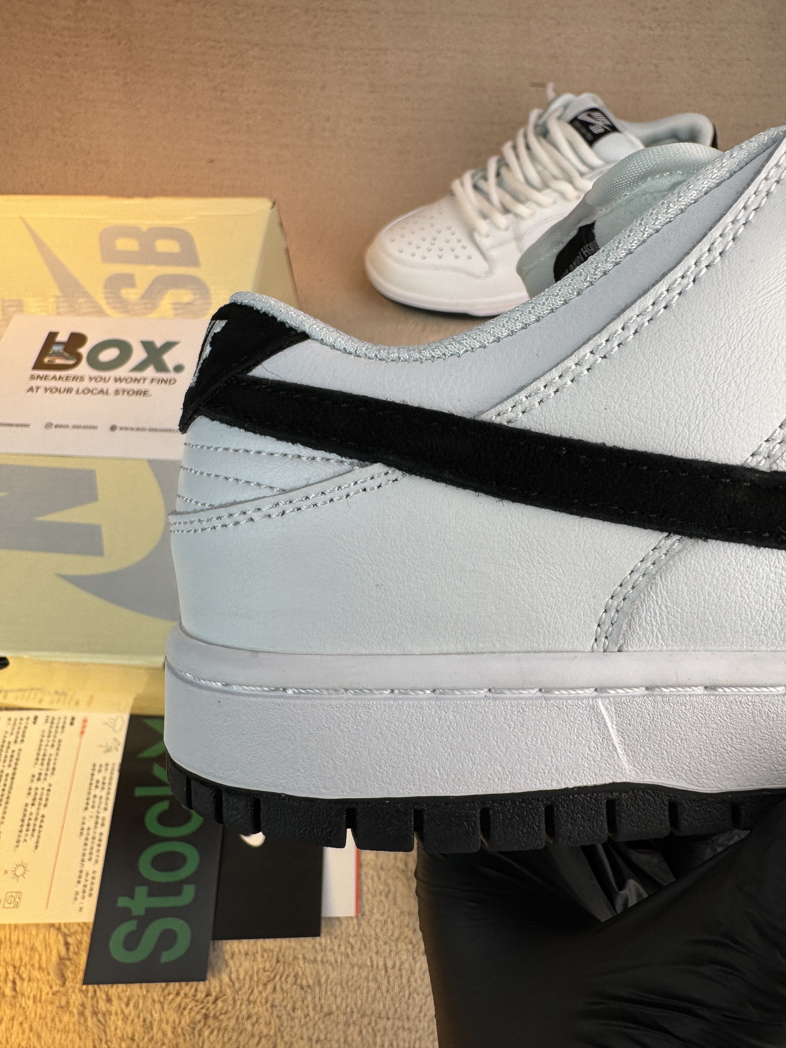 Nike SB Dunk Low White Black - Image 4