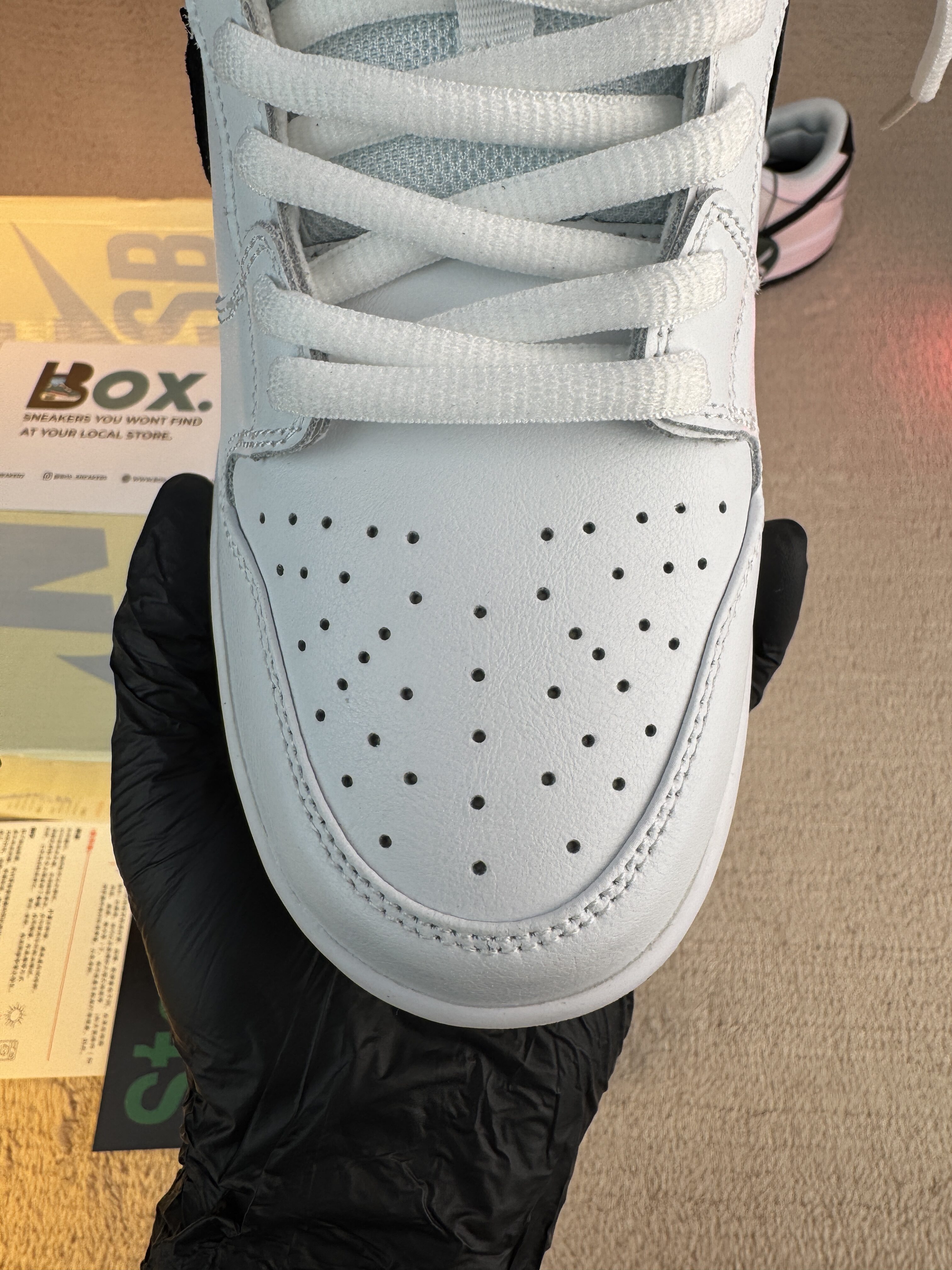 Nike SB Dunk Low White Black - Image 7