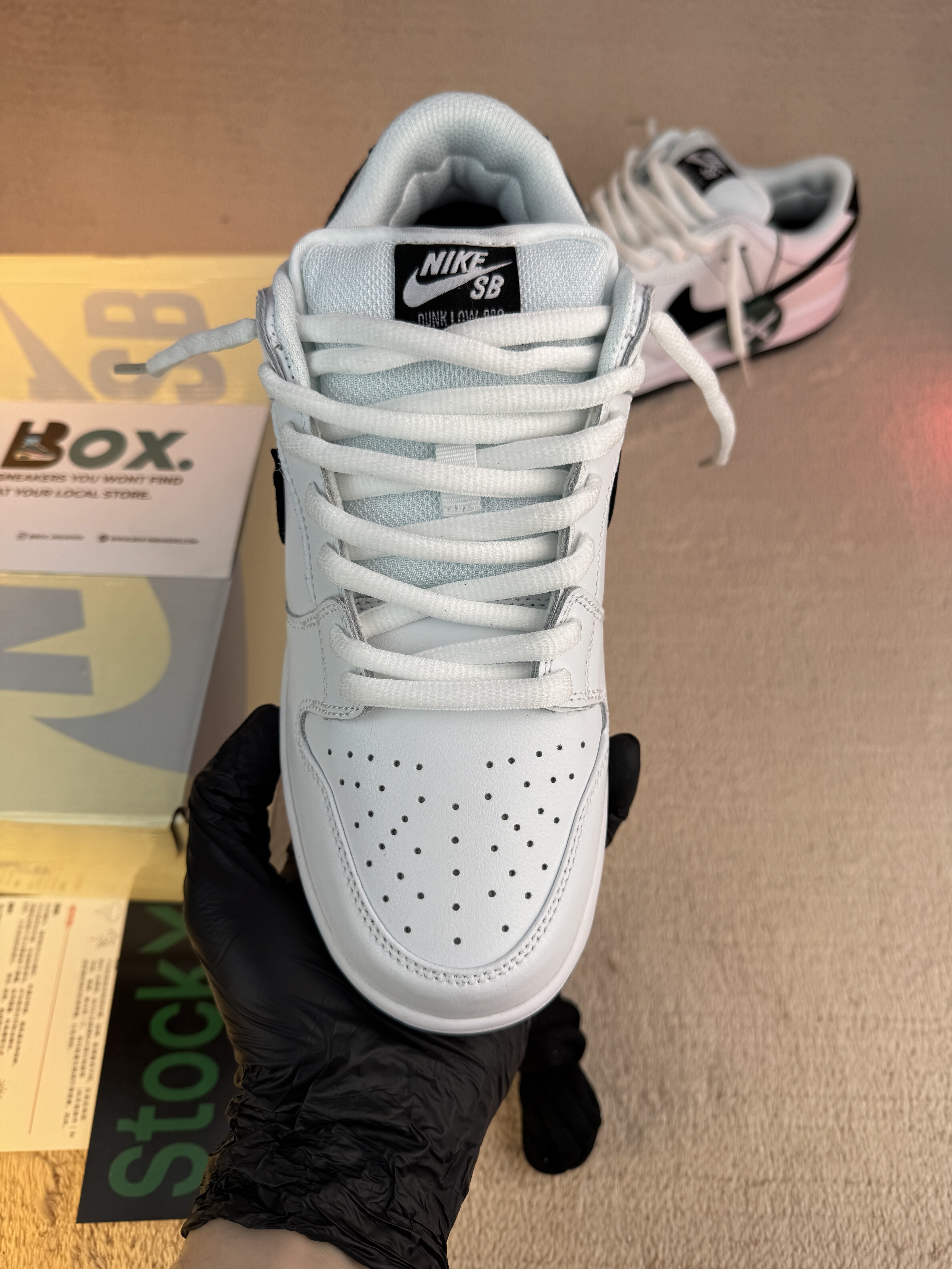 Nike SB Dunk Low White Black - Image 8