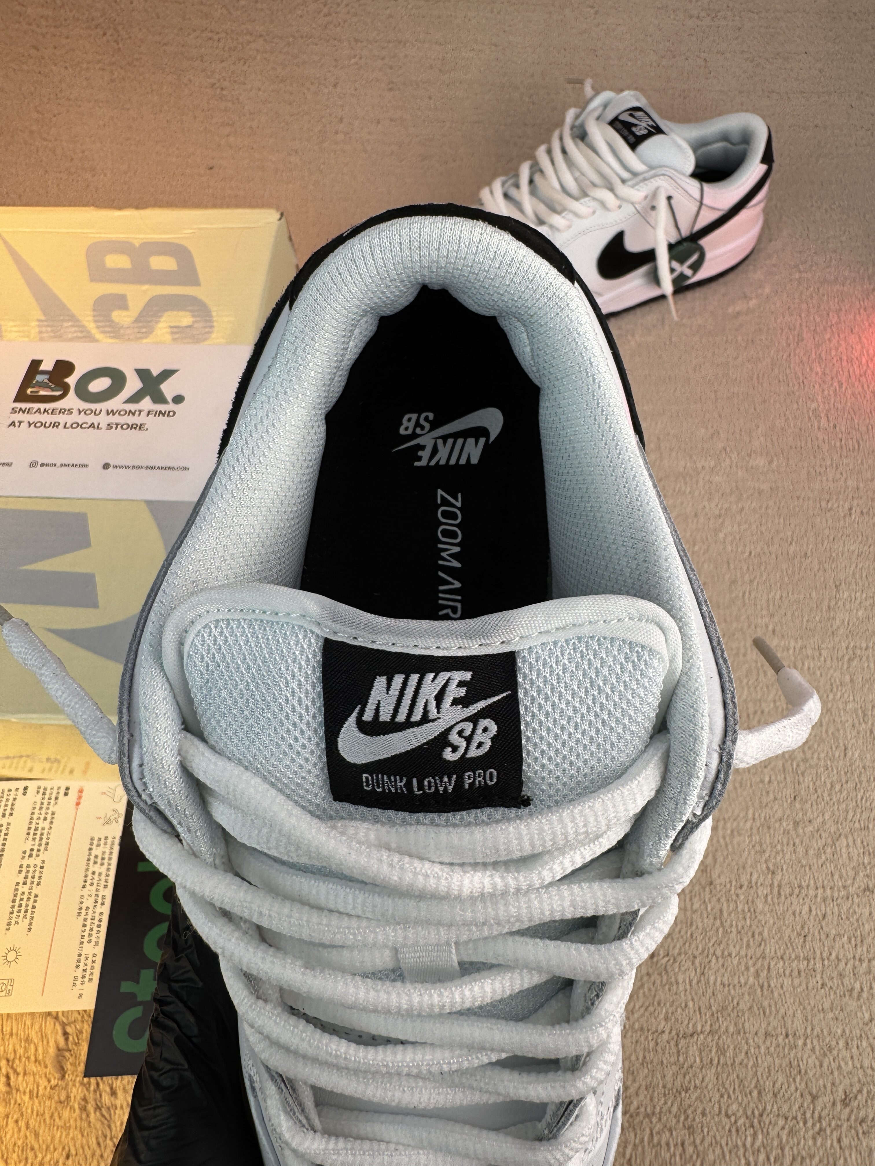 Nike SB Dunk Low White Black - Image 9