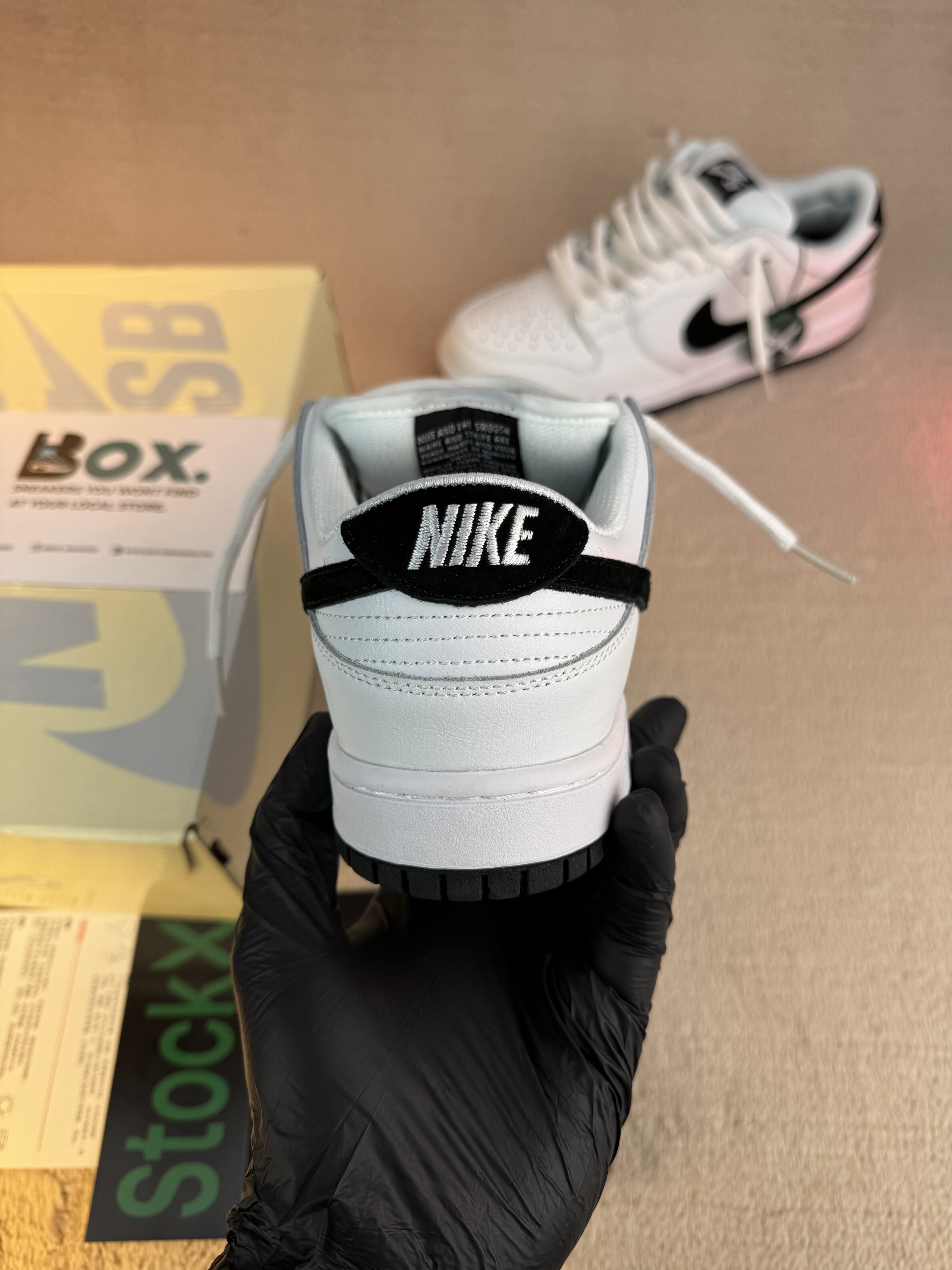 Nike SB Dunk Low White Black - Image 10