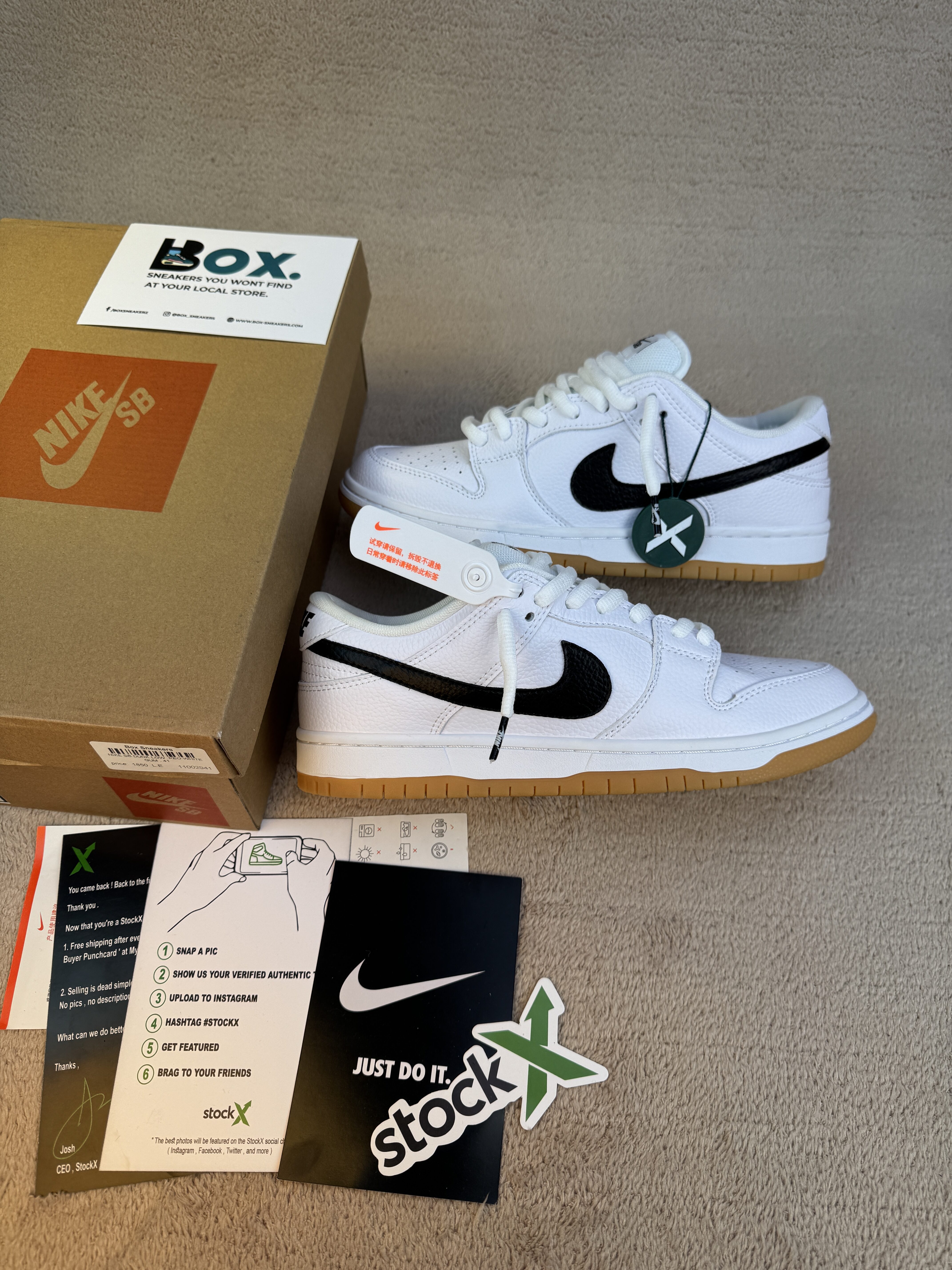 Nike SB Dunk Low SB 'White Gum' - Image 2