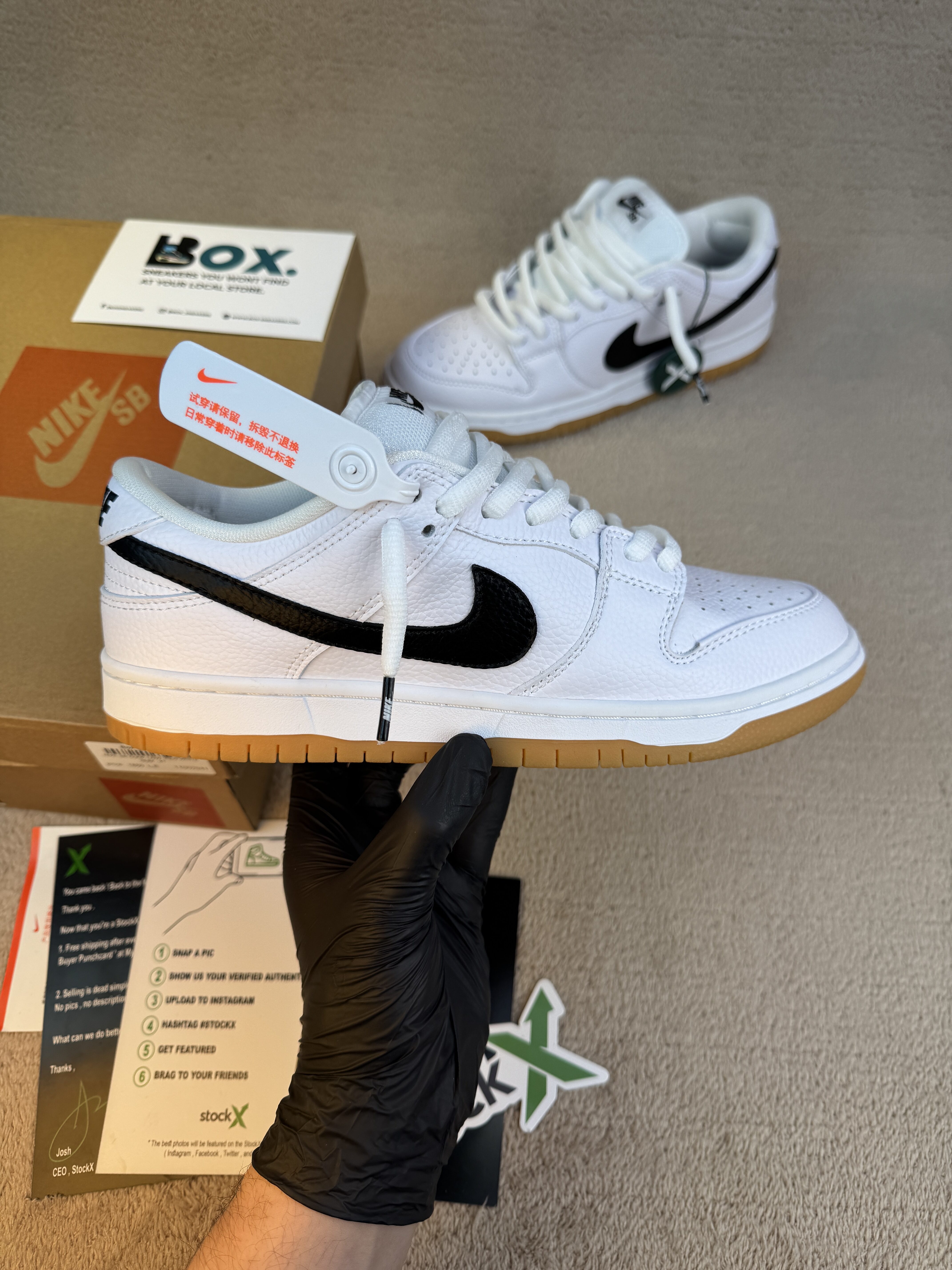 Nike SB Dunk Low SB 'White Gum' - Image 3