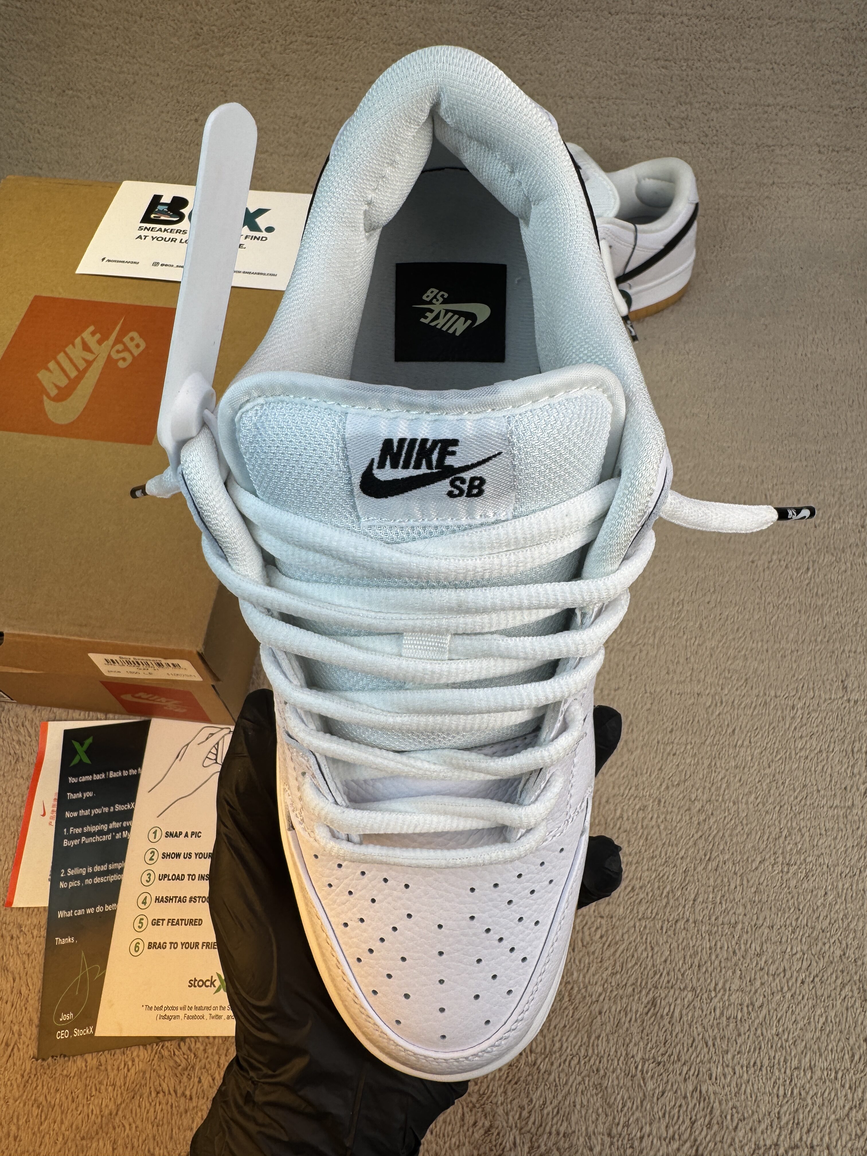 Nike SB Dunk Low SB 'White Gum' - Image 8