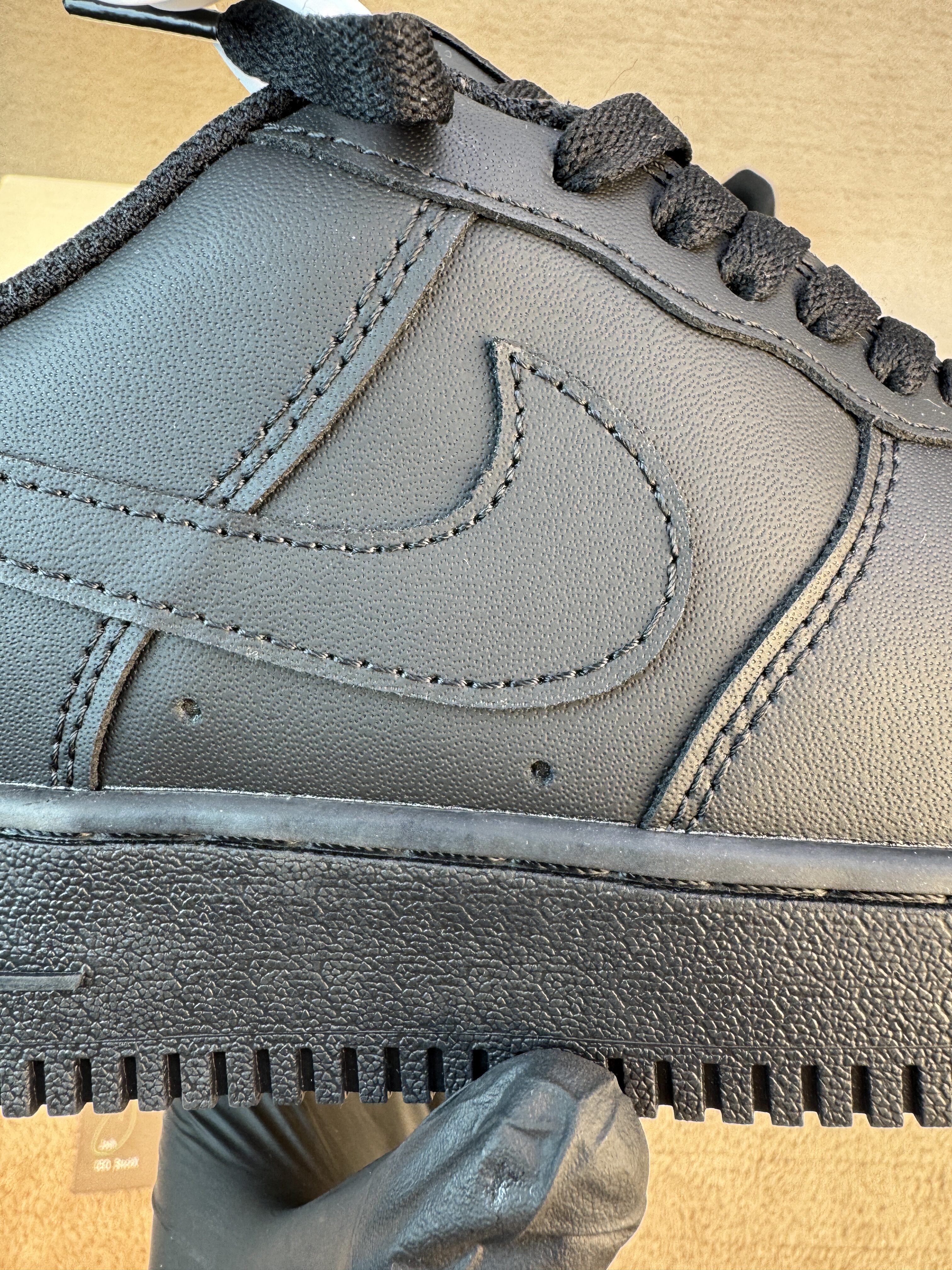 Nike Air Force 1 Low '07Black premium leather - Image 5