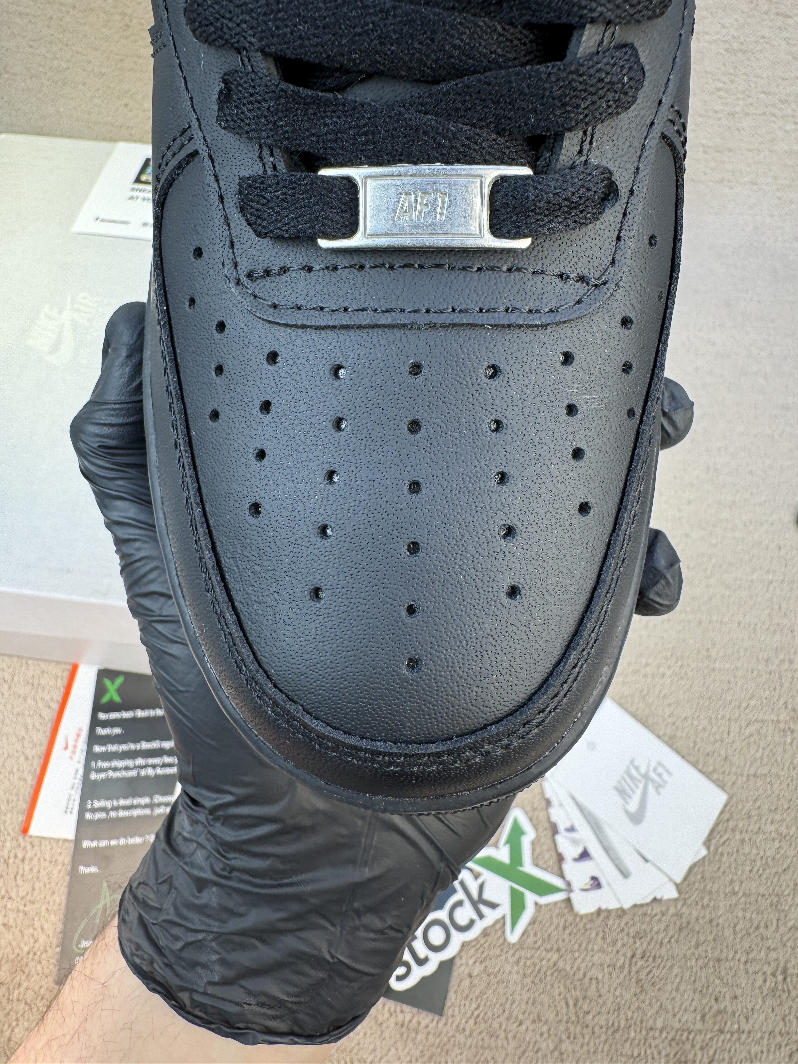 Nike Air Force 1 Low '07Black premium leather - Image 7