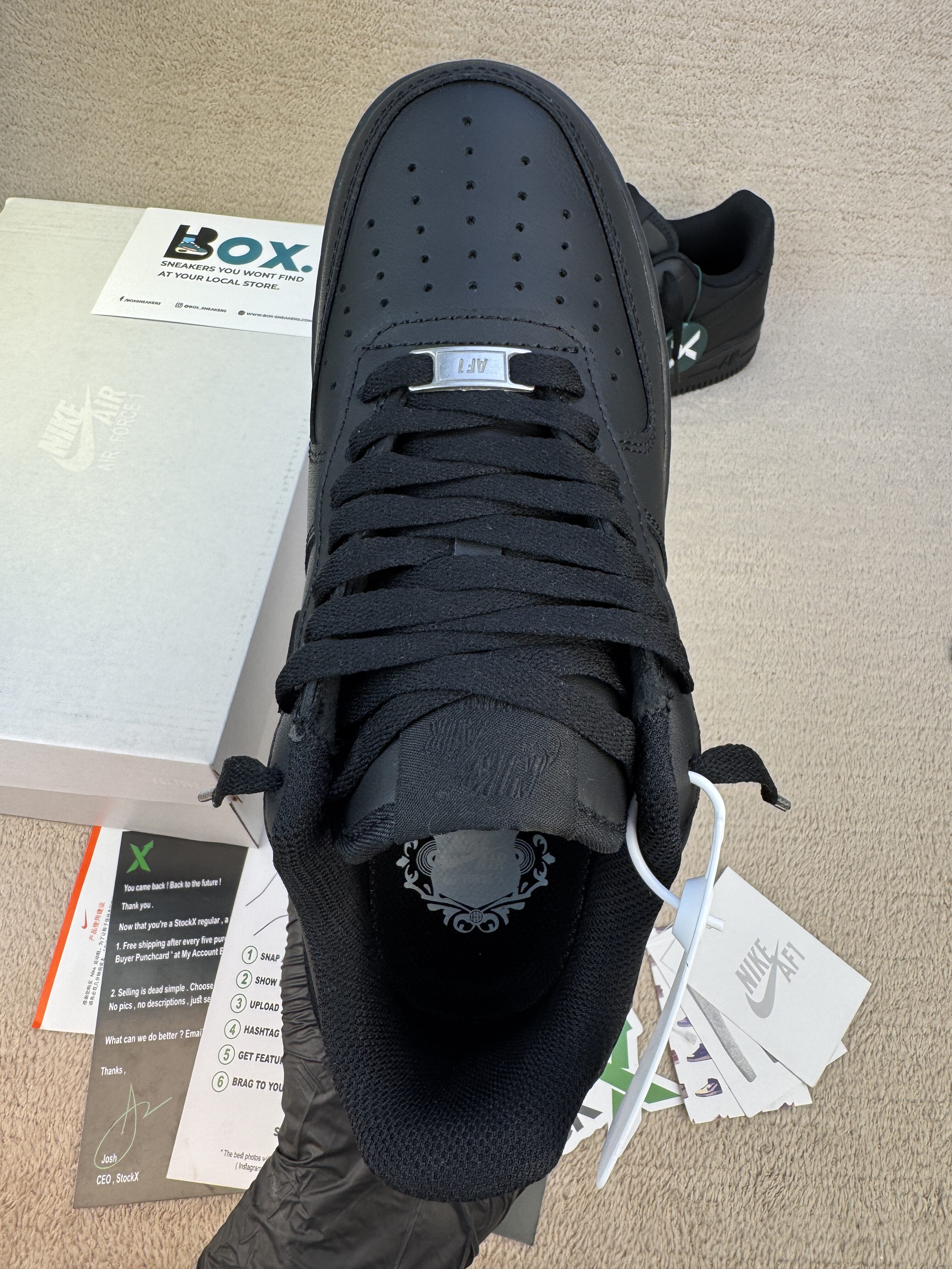 Nike Air Force 1 Low '07Black premium leather - Image 10