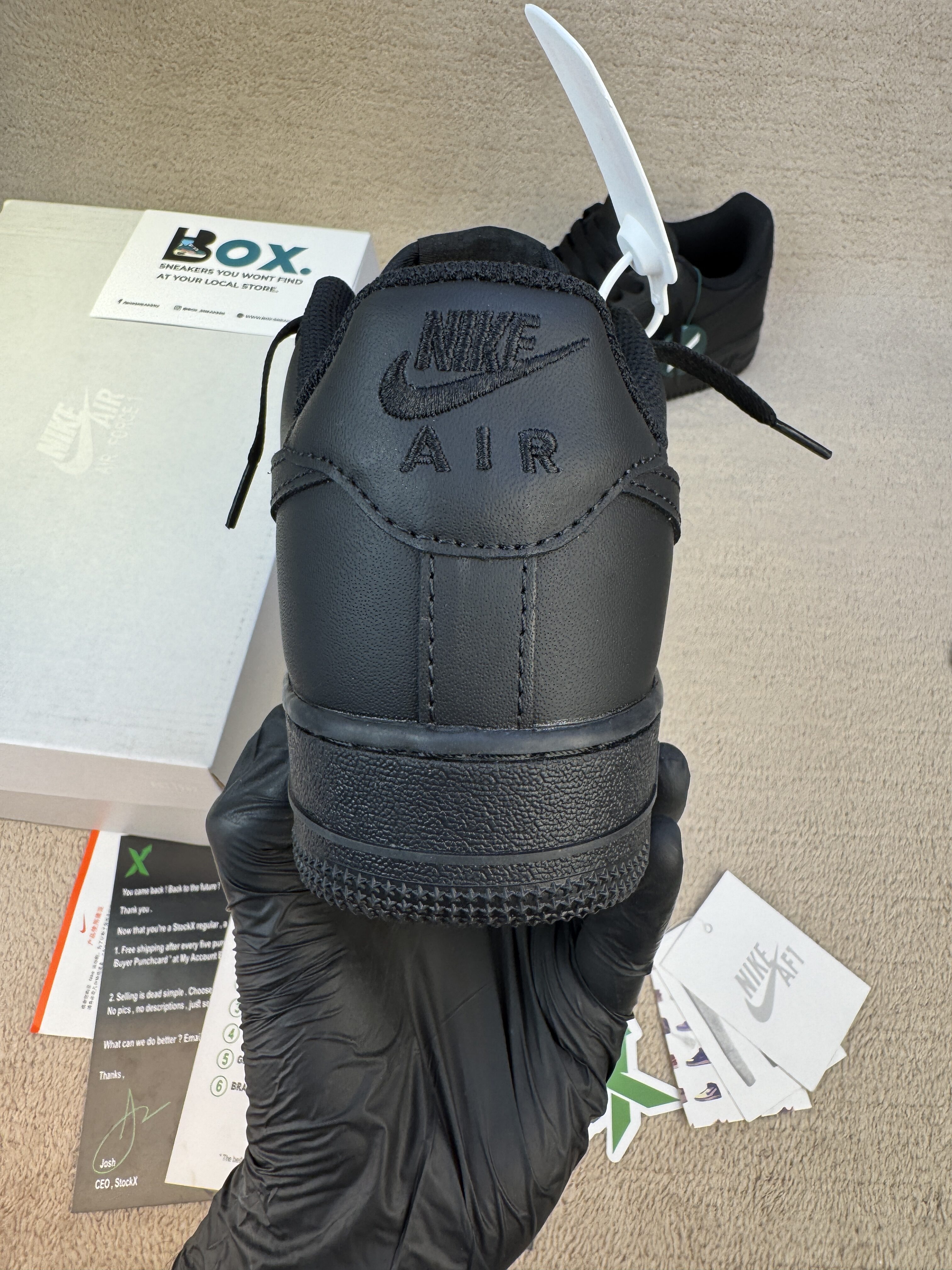 Nike Air Force 1 Low '07Black premium leather - Image 11