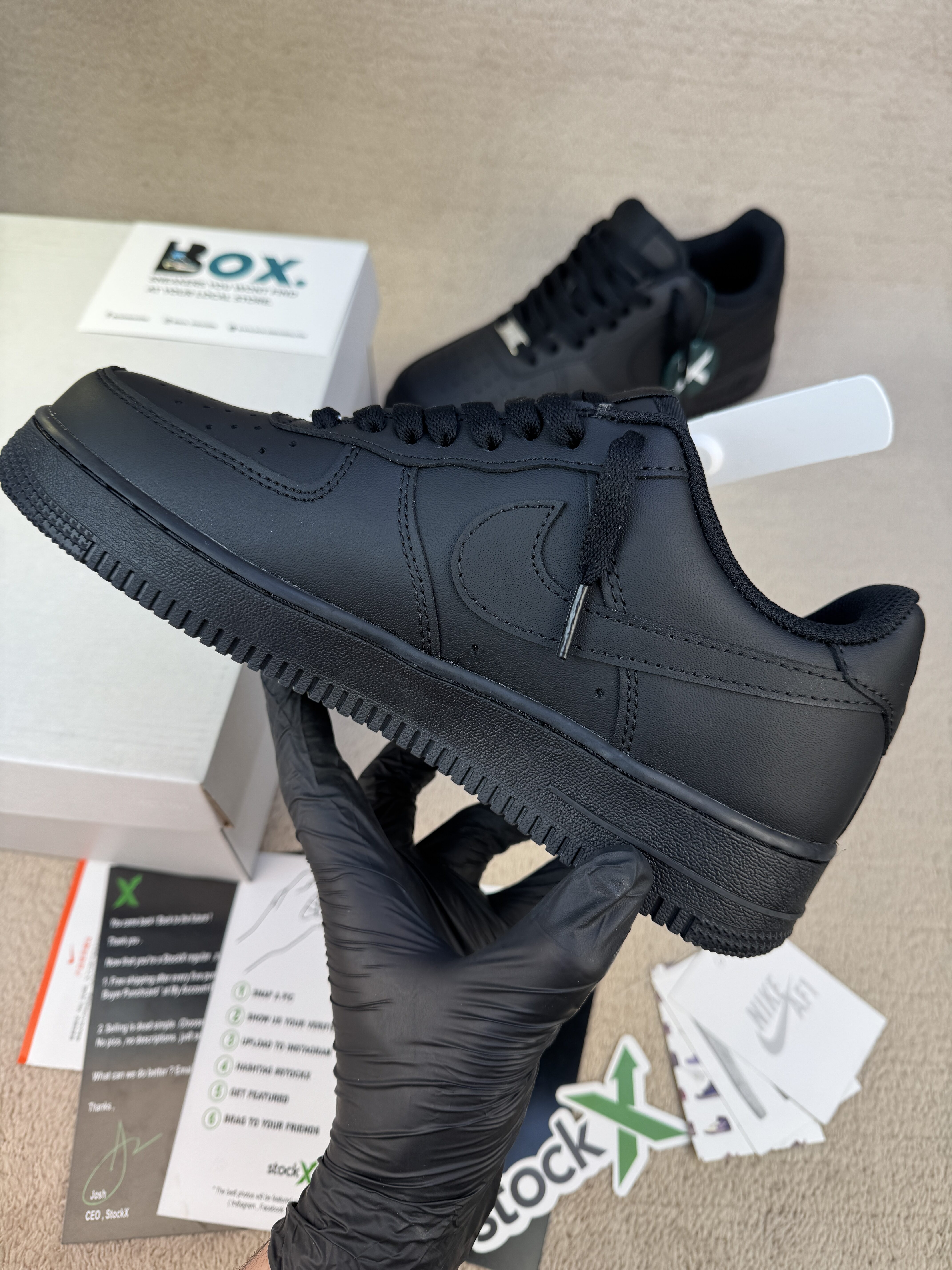 Nike Air Force 1 Low '07Black premium leather - Image 12