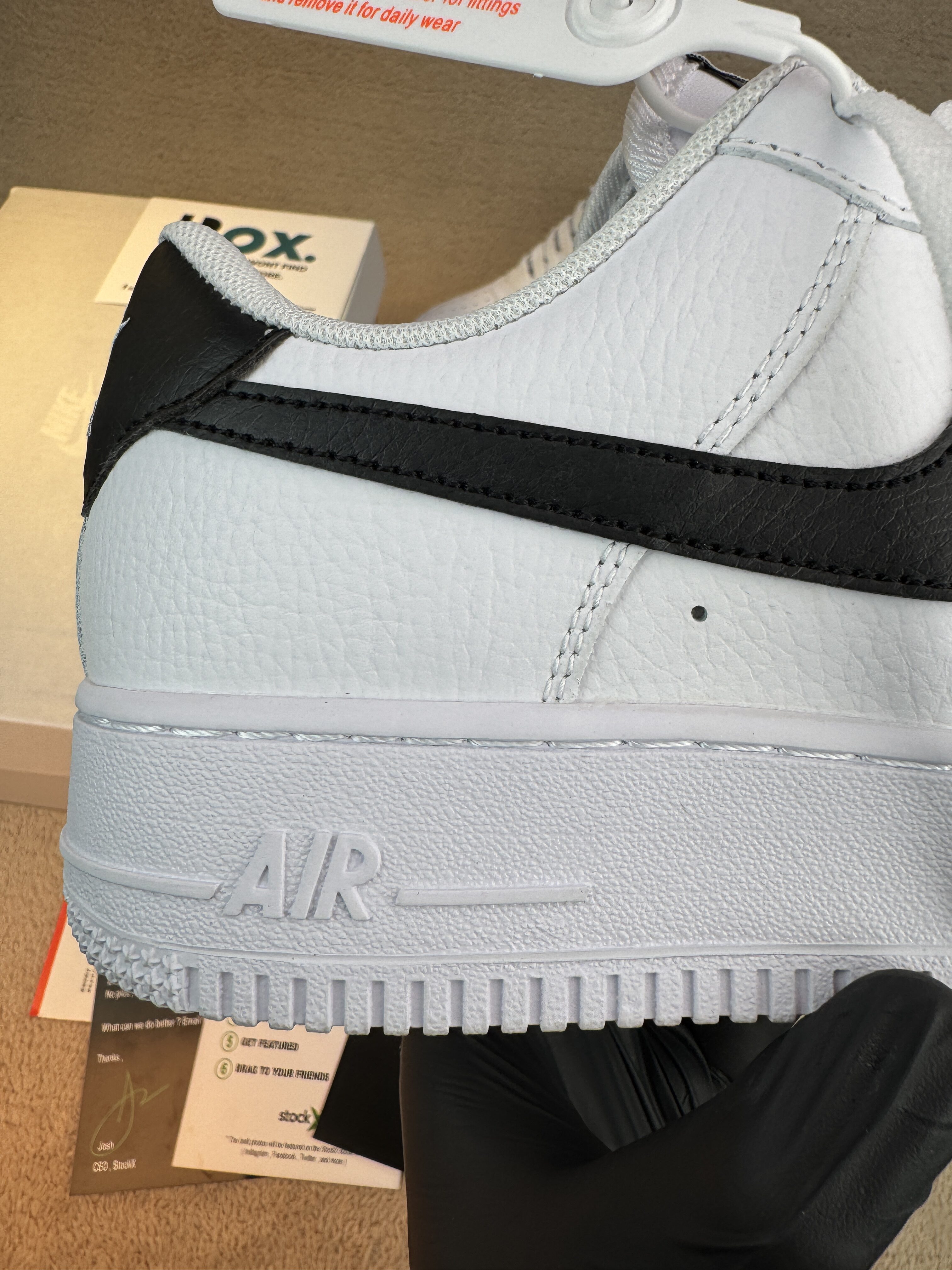 Nike Air Force 1 Low '07 White Black Pebbled Leather - Image 4