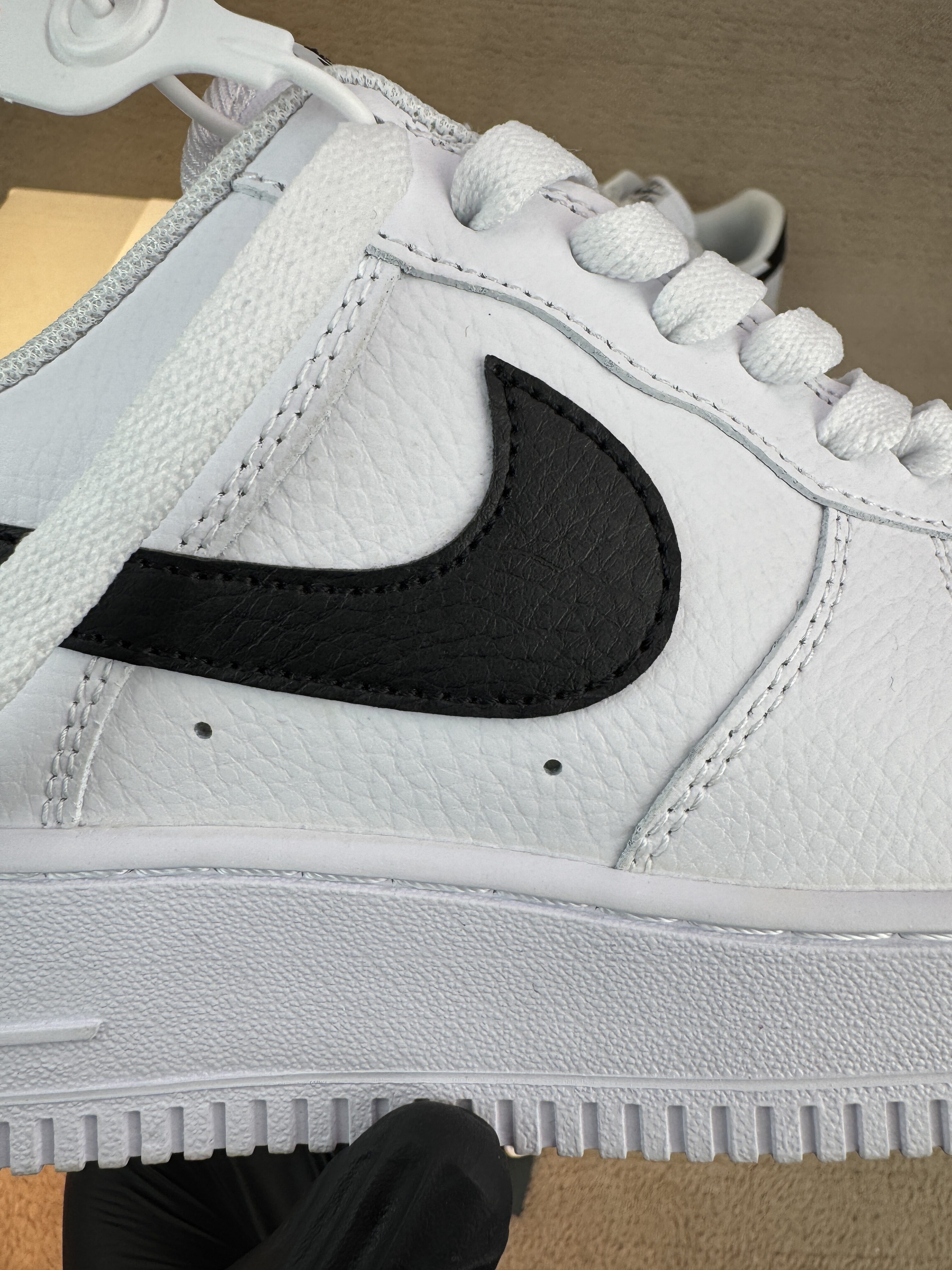 Nike Air Force 1 Low '07 White Black Pebbled Leather - Image 5