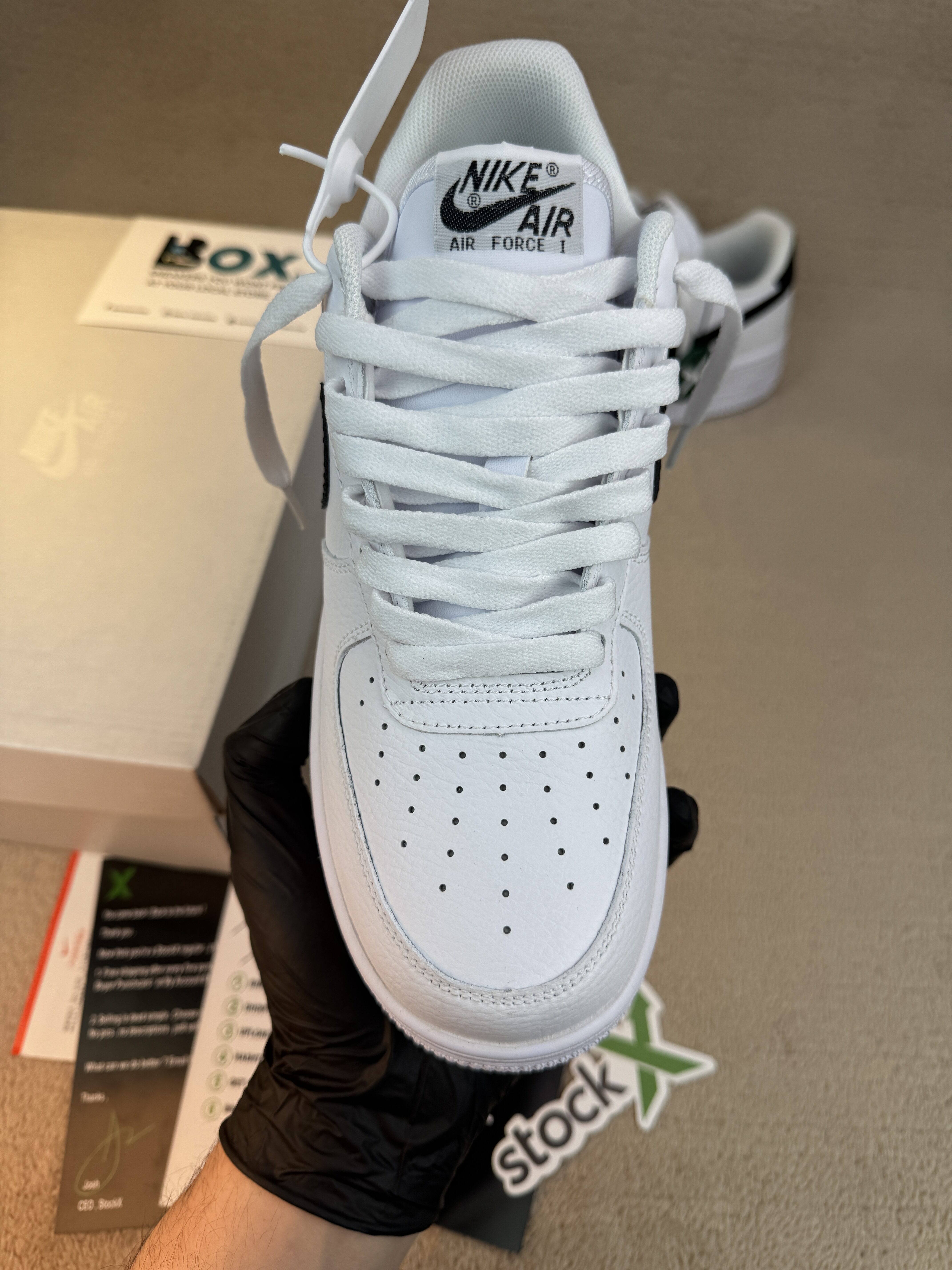 Nike Air Force 1 Low '07 White Black Pebbled Leather - Image 8
