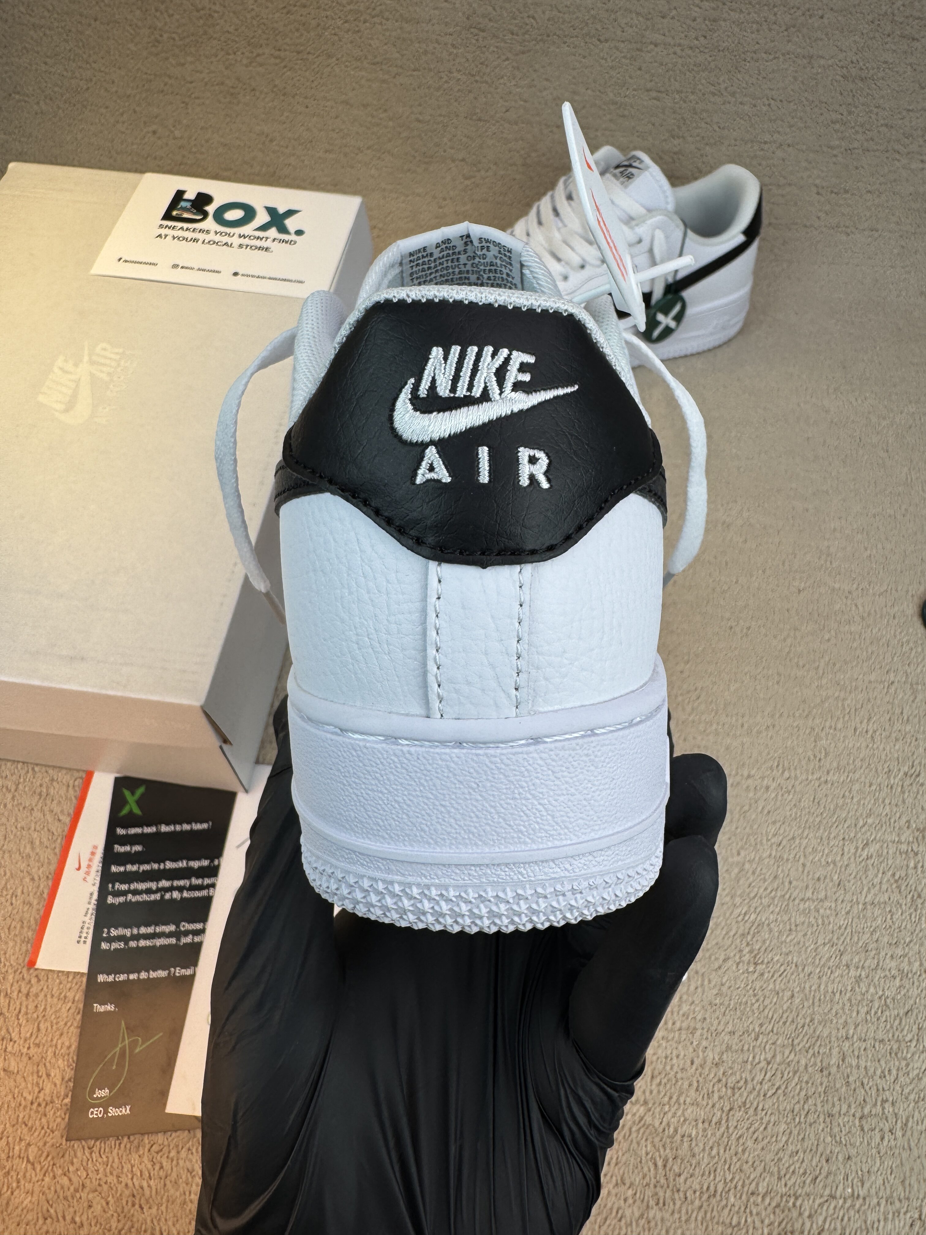 Nike Air Force 1 Low '07 White Black Pebbled Leather - Image 10