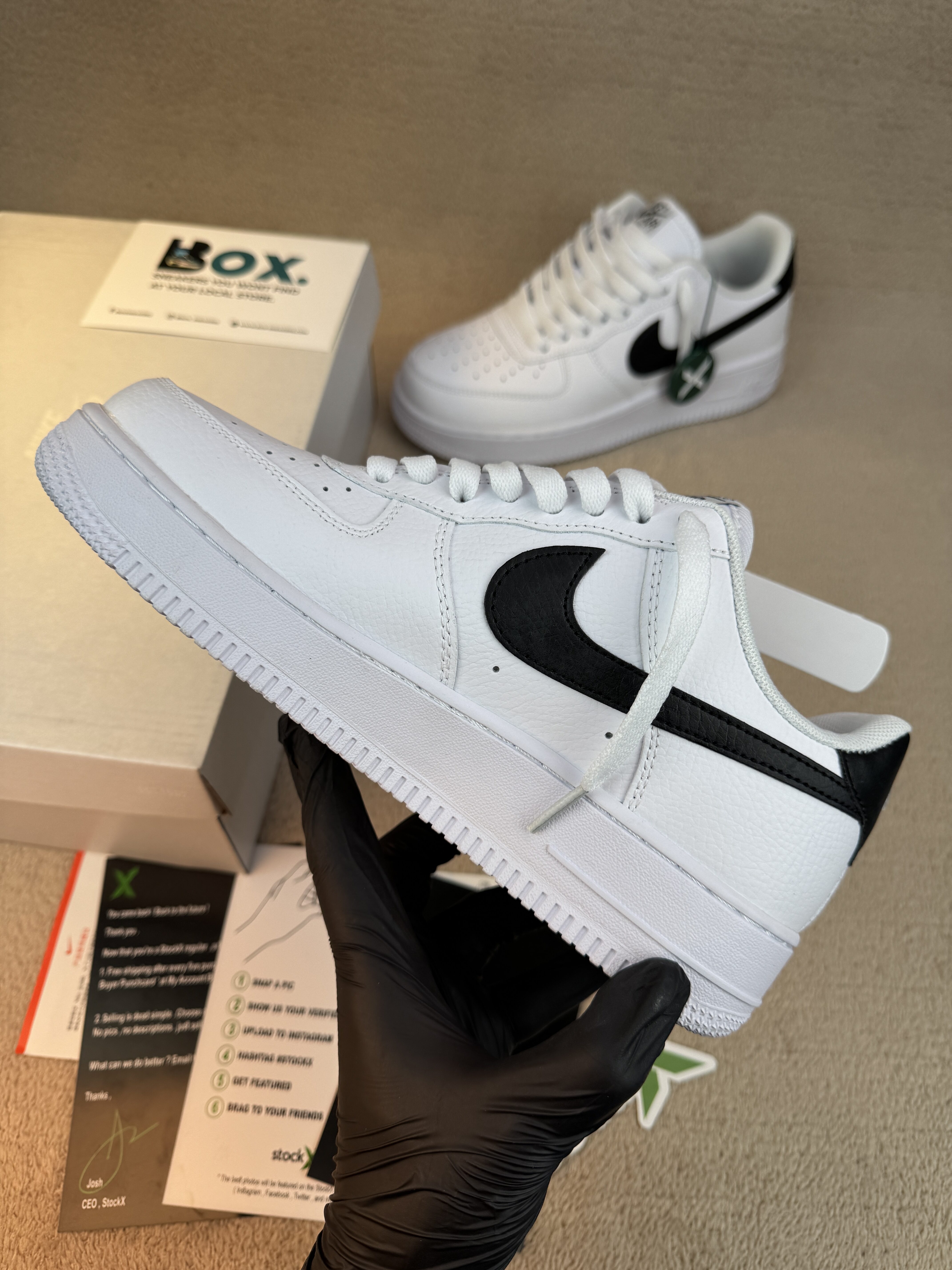 Nike Air Force 1 Low '07 White Black Pebbled Leather - Image 11