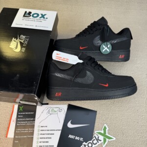 Nike Air Force 1 Low Multi-Swoosh Black Crimson