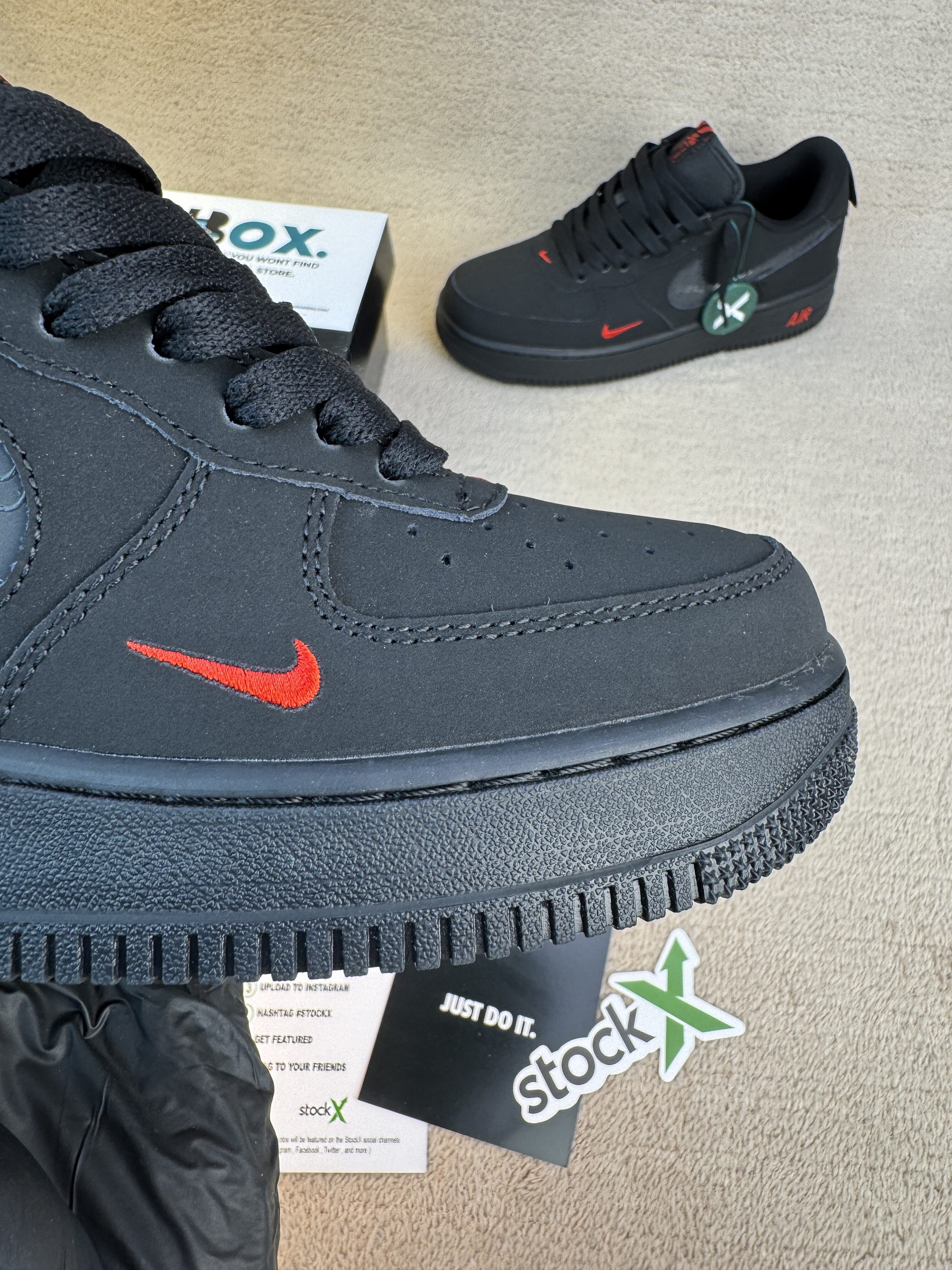 Nike Air Force 1 Low Multi-Swoosh Black Crimson - Image 7