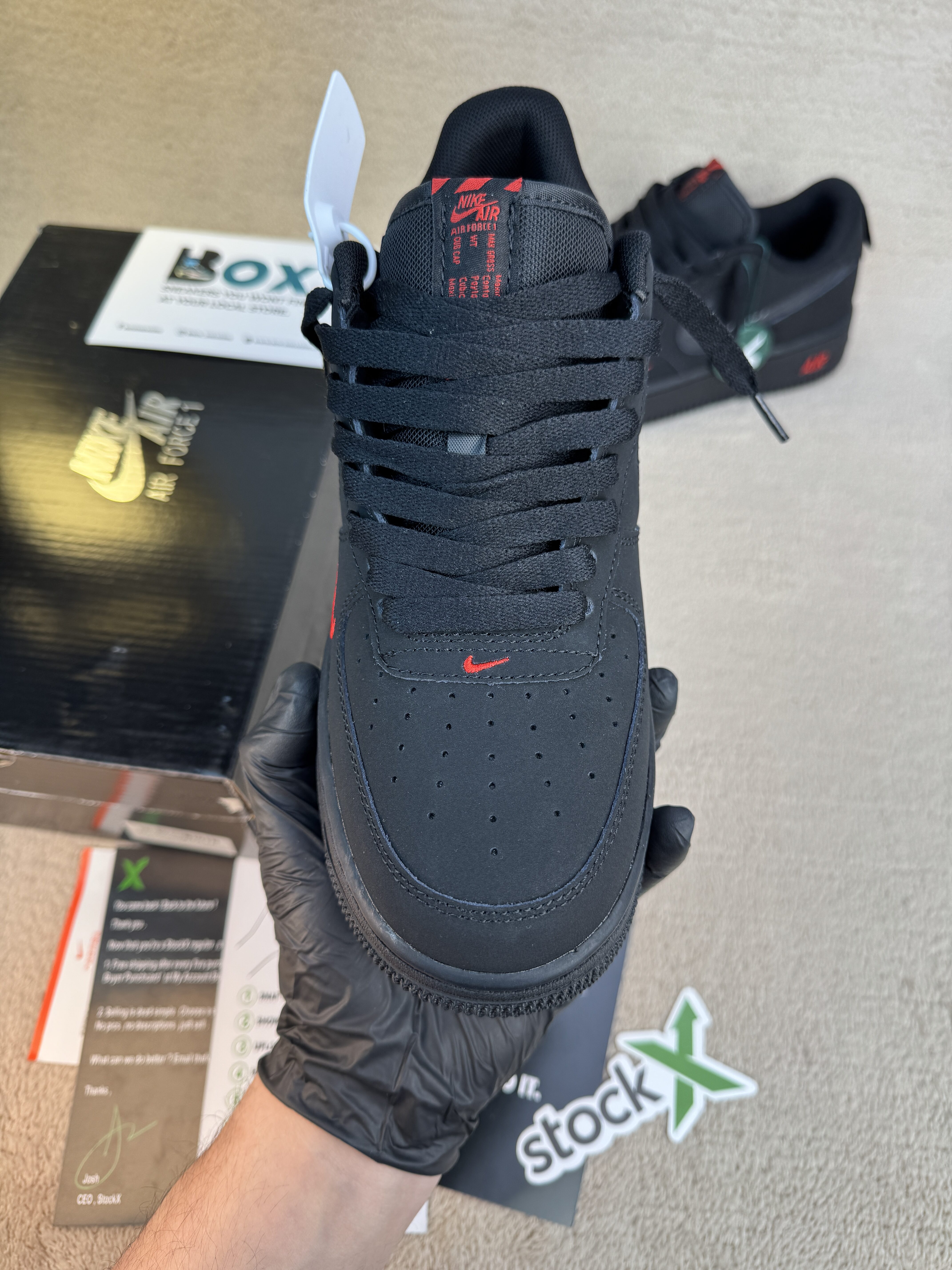 Nike Air Force 1 Low Multi-Swoosh Black Crimson - Image 10