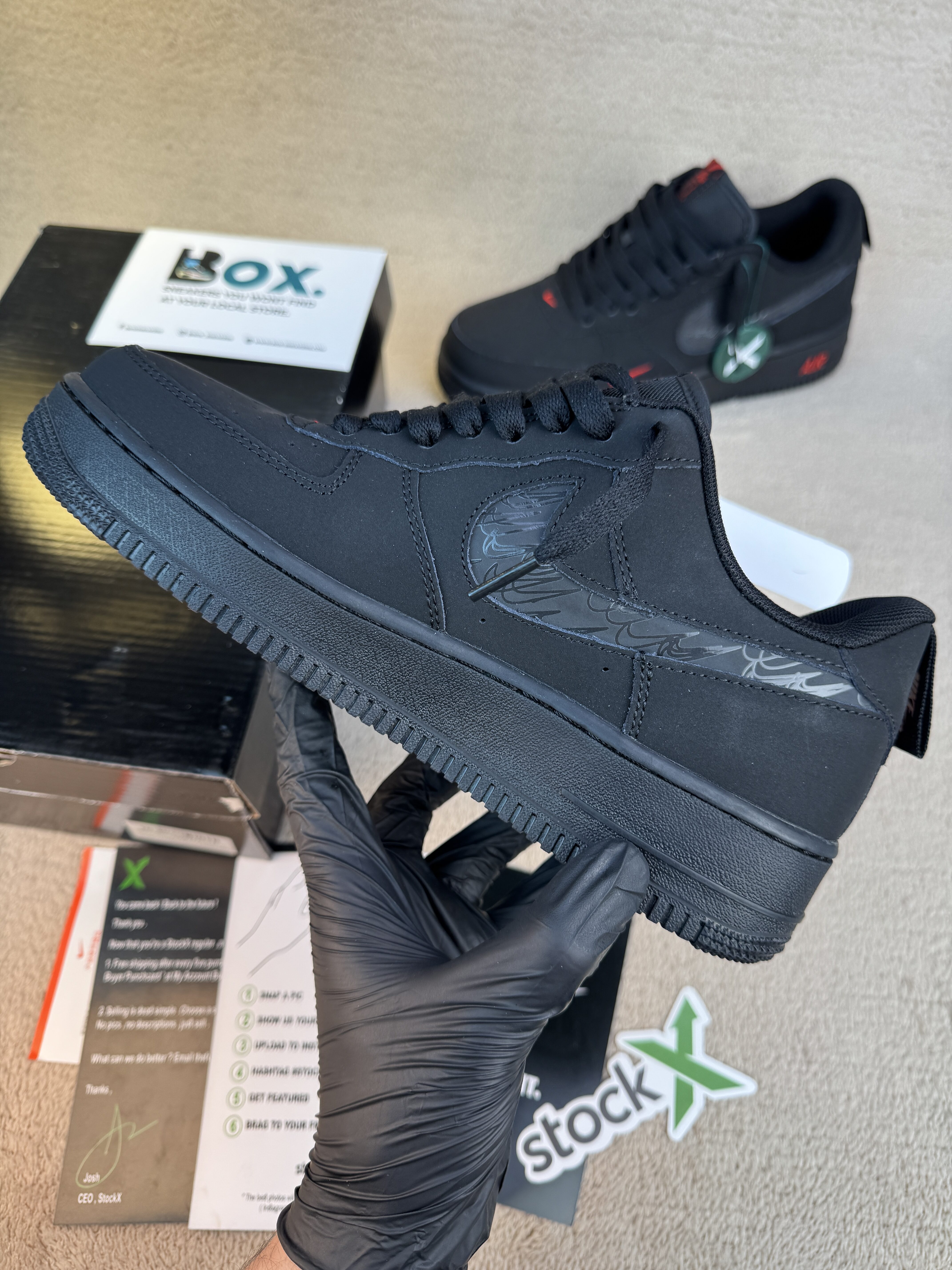 Nike Air Force 1 Low Multi-Swoosh Black Crimson - Image 14