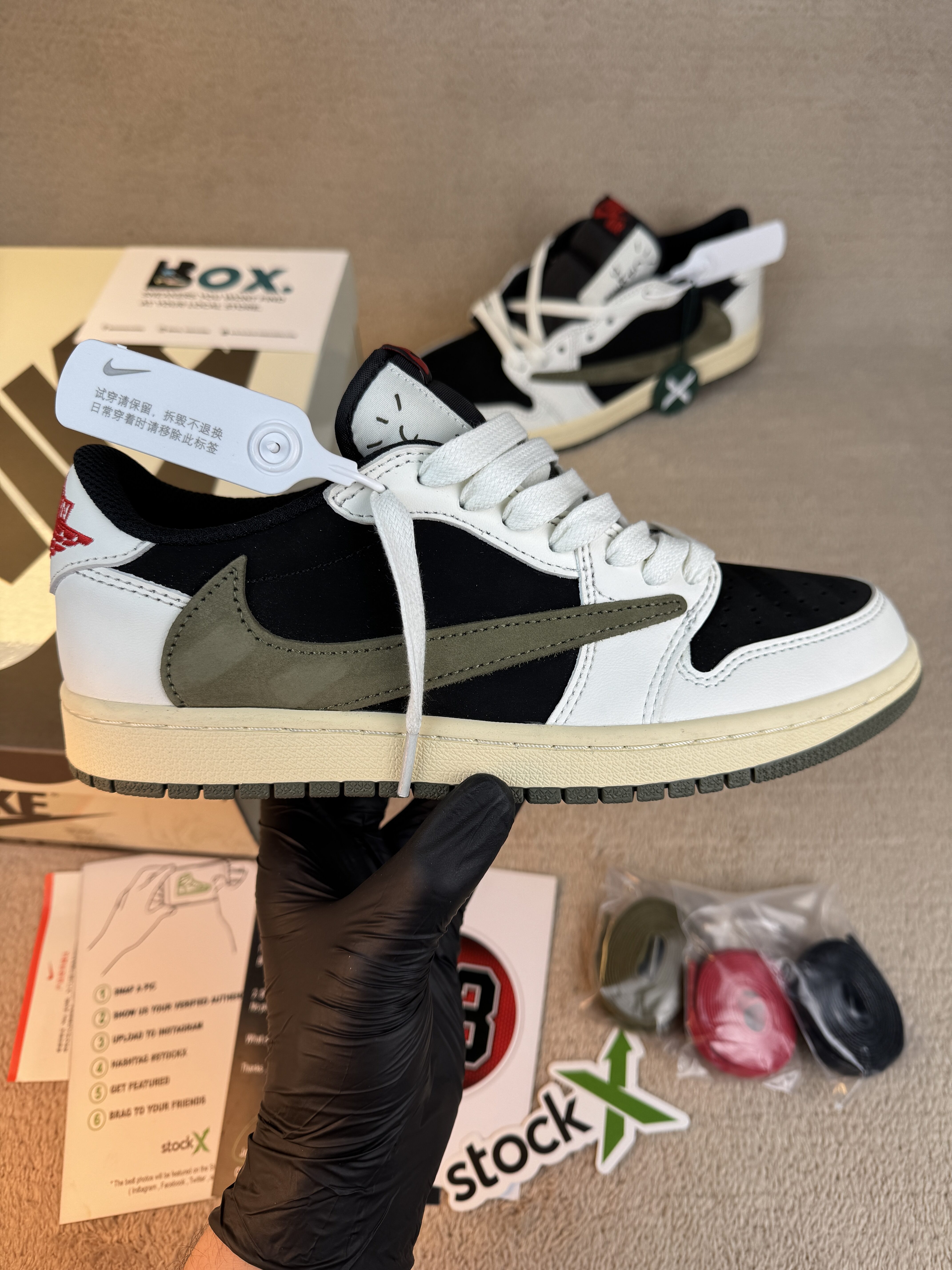 Jordan 1 Retro Low OG SP Travis Scott Olive - Image 3