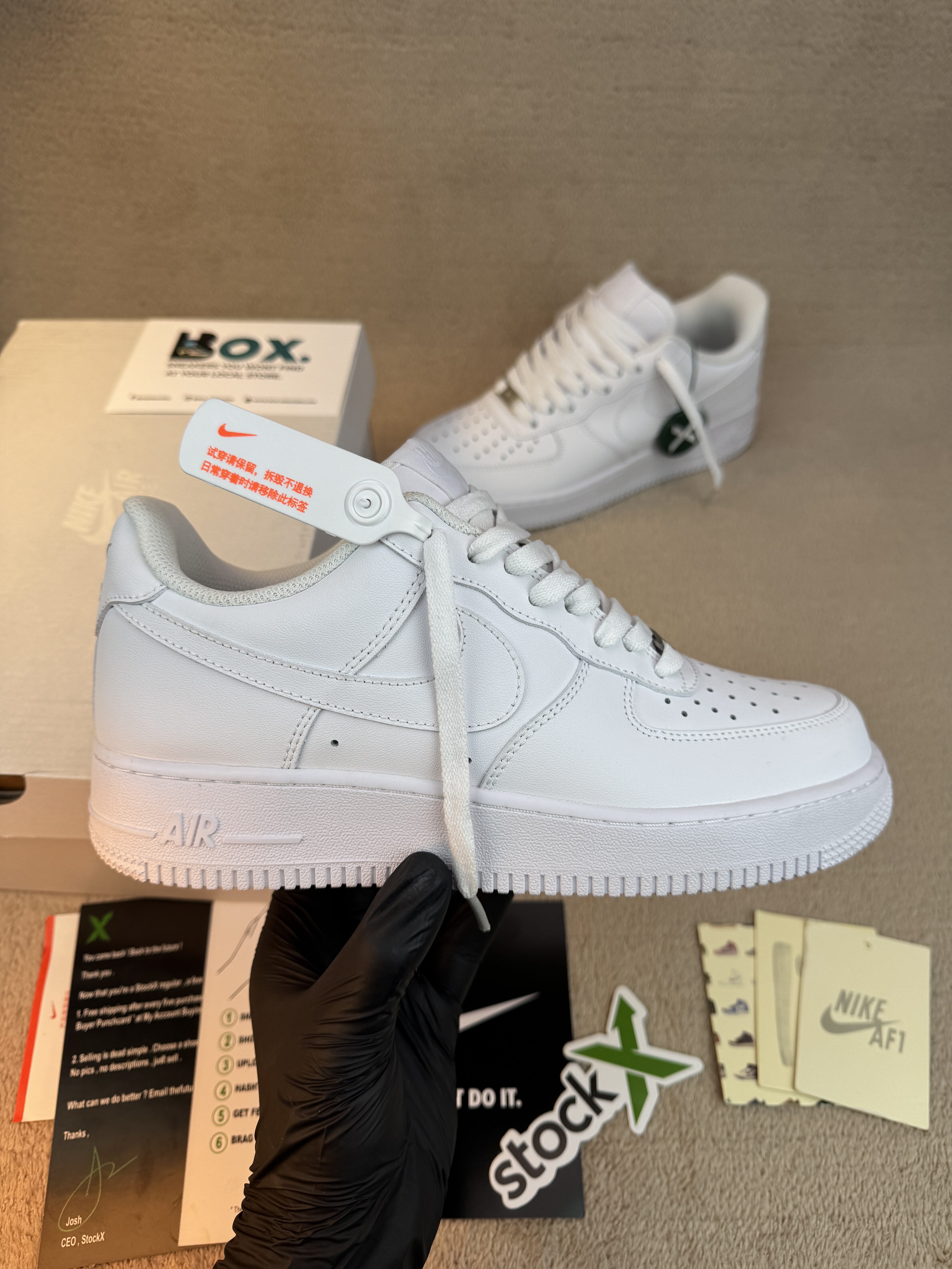 Nike Air Force 1 '07 'Triple White' premium leather - Image 3