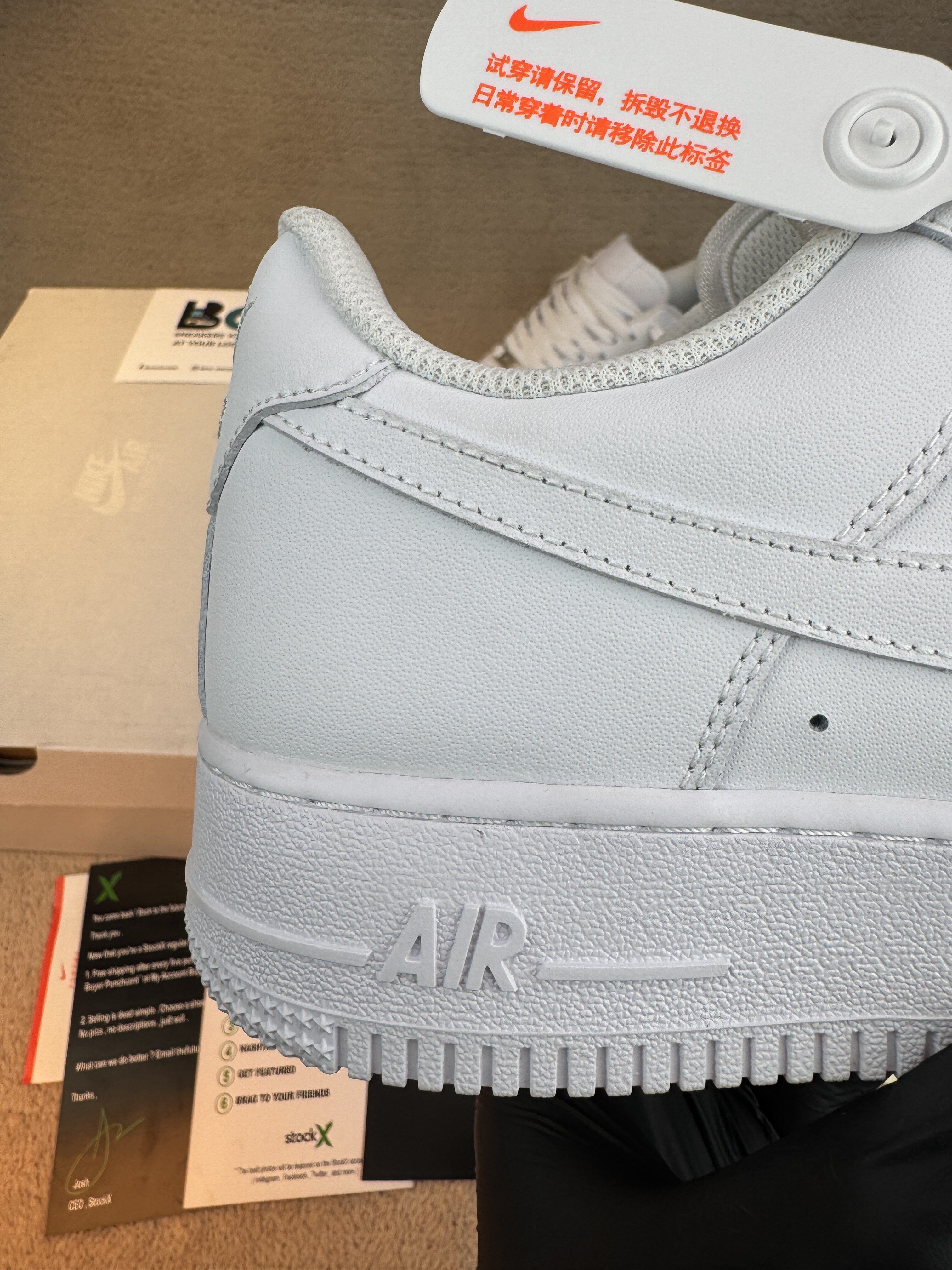 Nike Air Force 1 '07 'Triple White' premium leather - Image 4