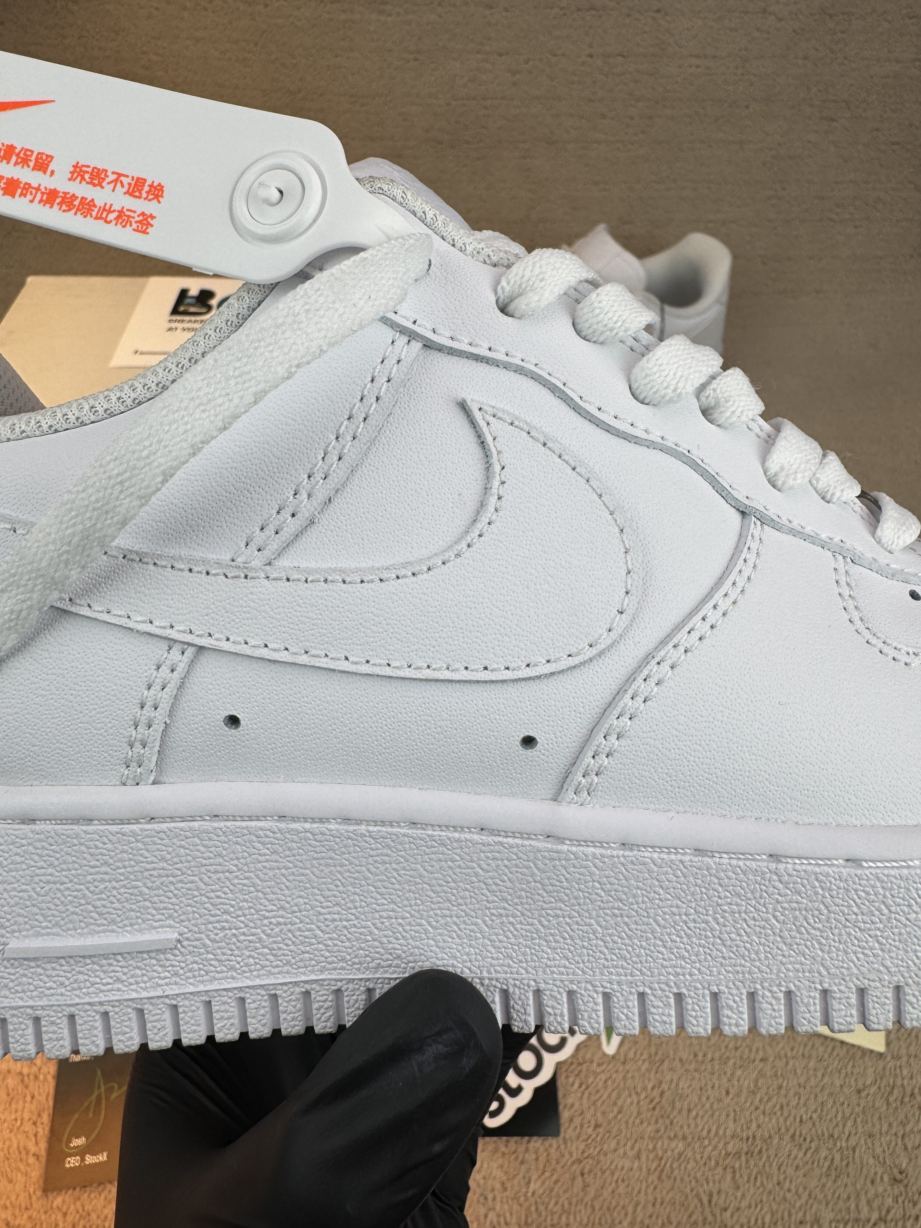 Nike Air Force 1 '07 'Triple White' premium leather - Image 5
