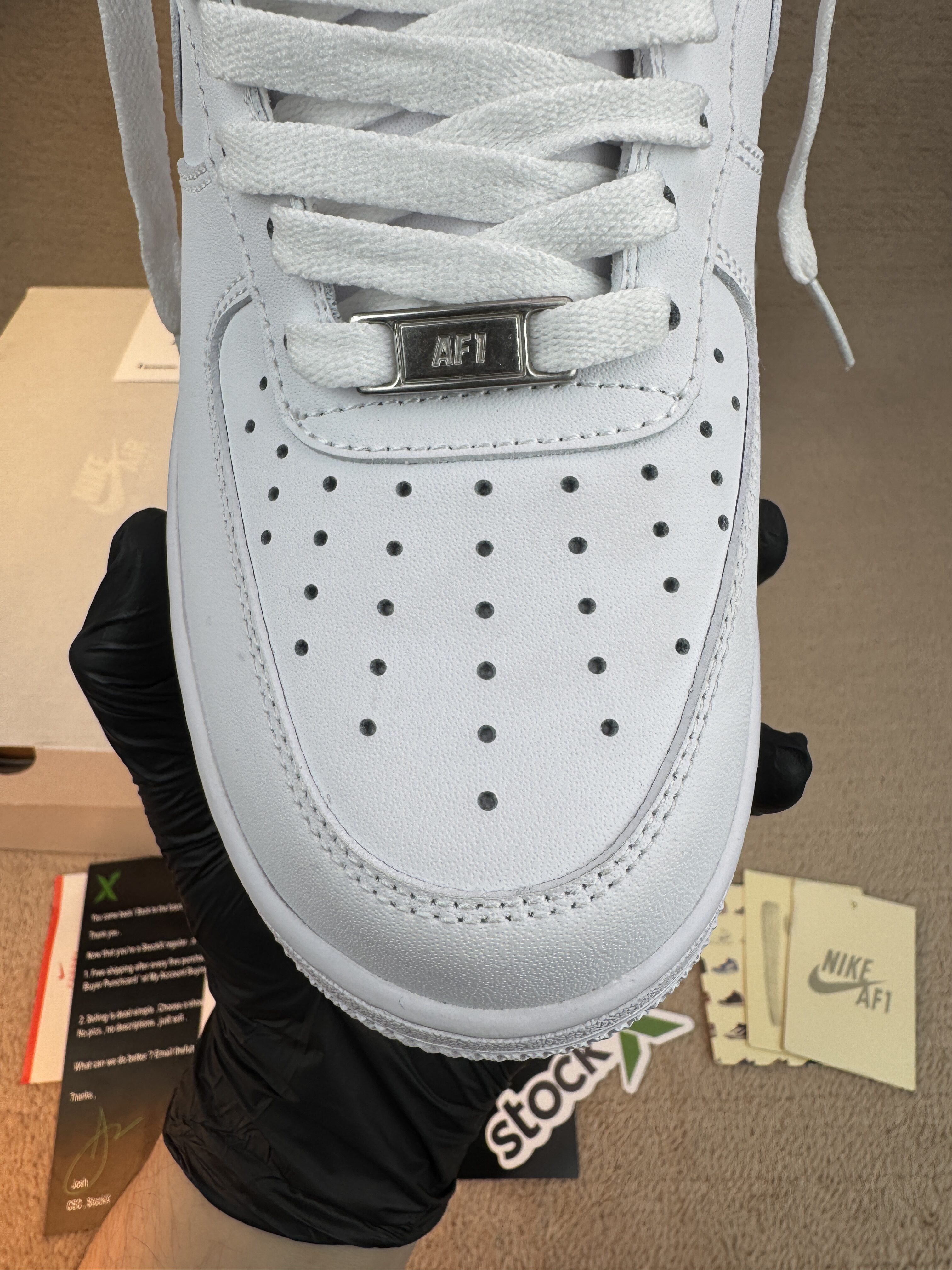 Nike Air Force 1 '07 'Triple White' premium leather - Image 7