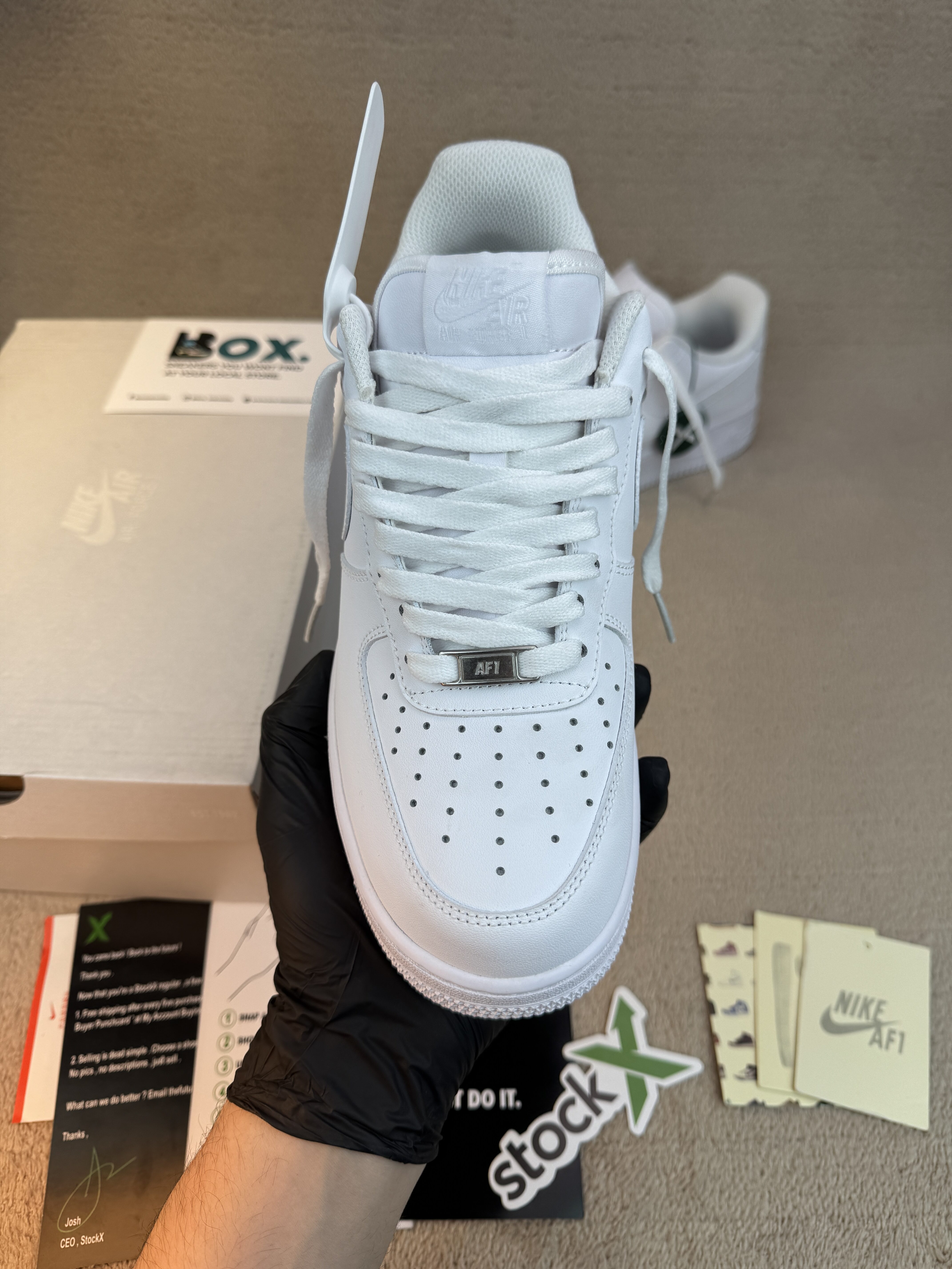 Nike Air Force 1 '07 'Triple White' premium leather - Image 8