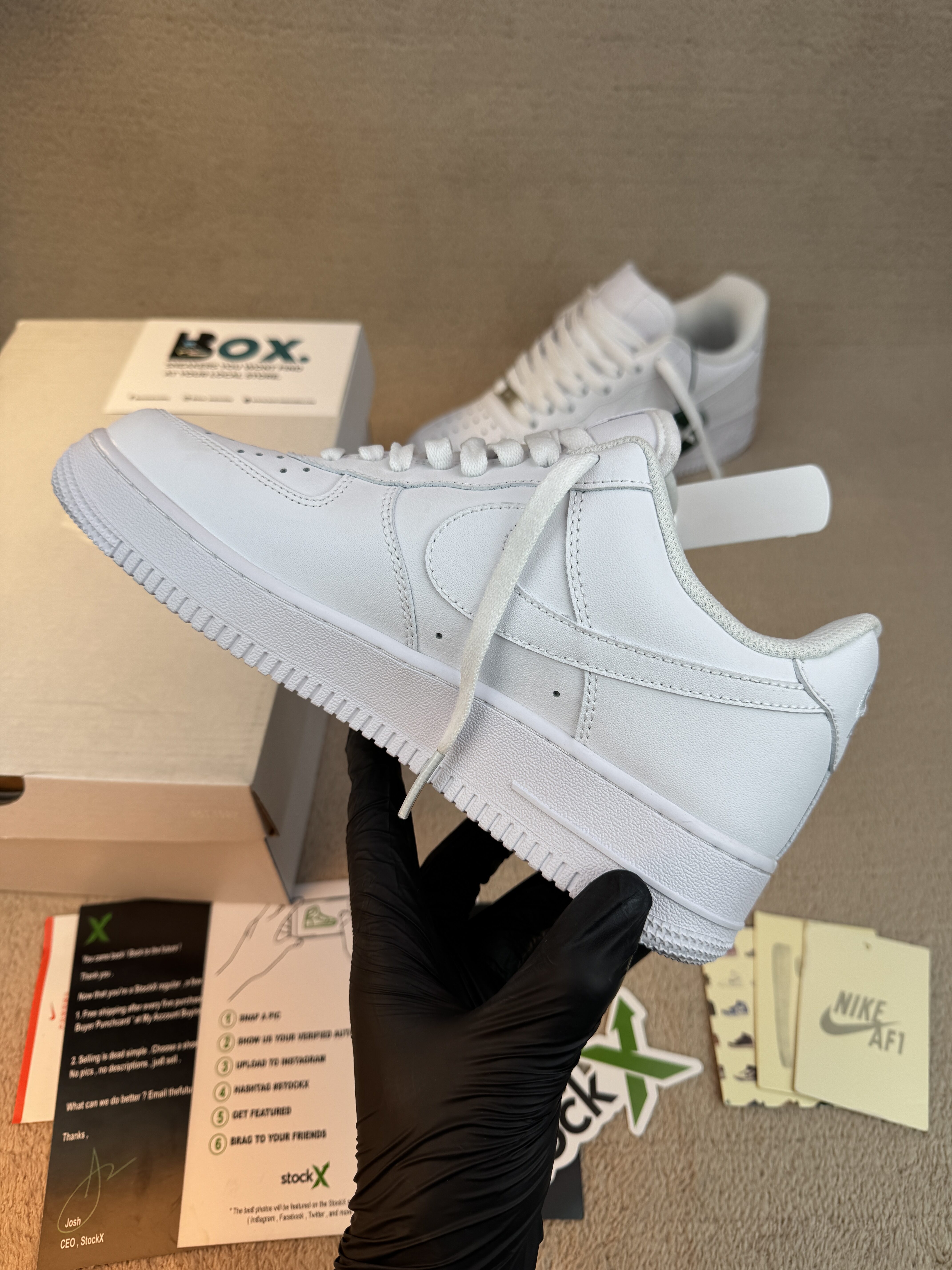 Nike Air Force 1 '07 'Triple White' premium leather - Image 12