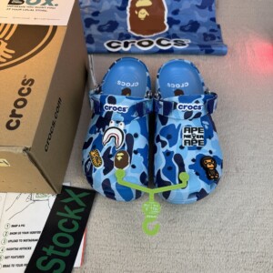 Crocs Classic Clog A Bathing Ape ABC Camo Blue