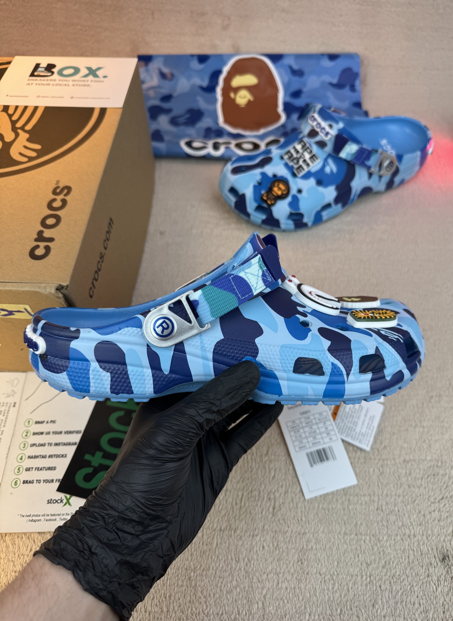 Crocs Classic Clog A Bathing Ape ABC Camo Blue - Image 3