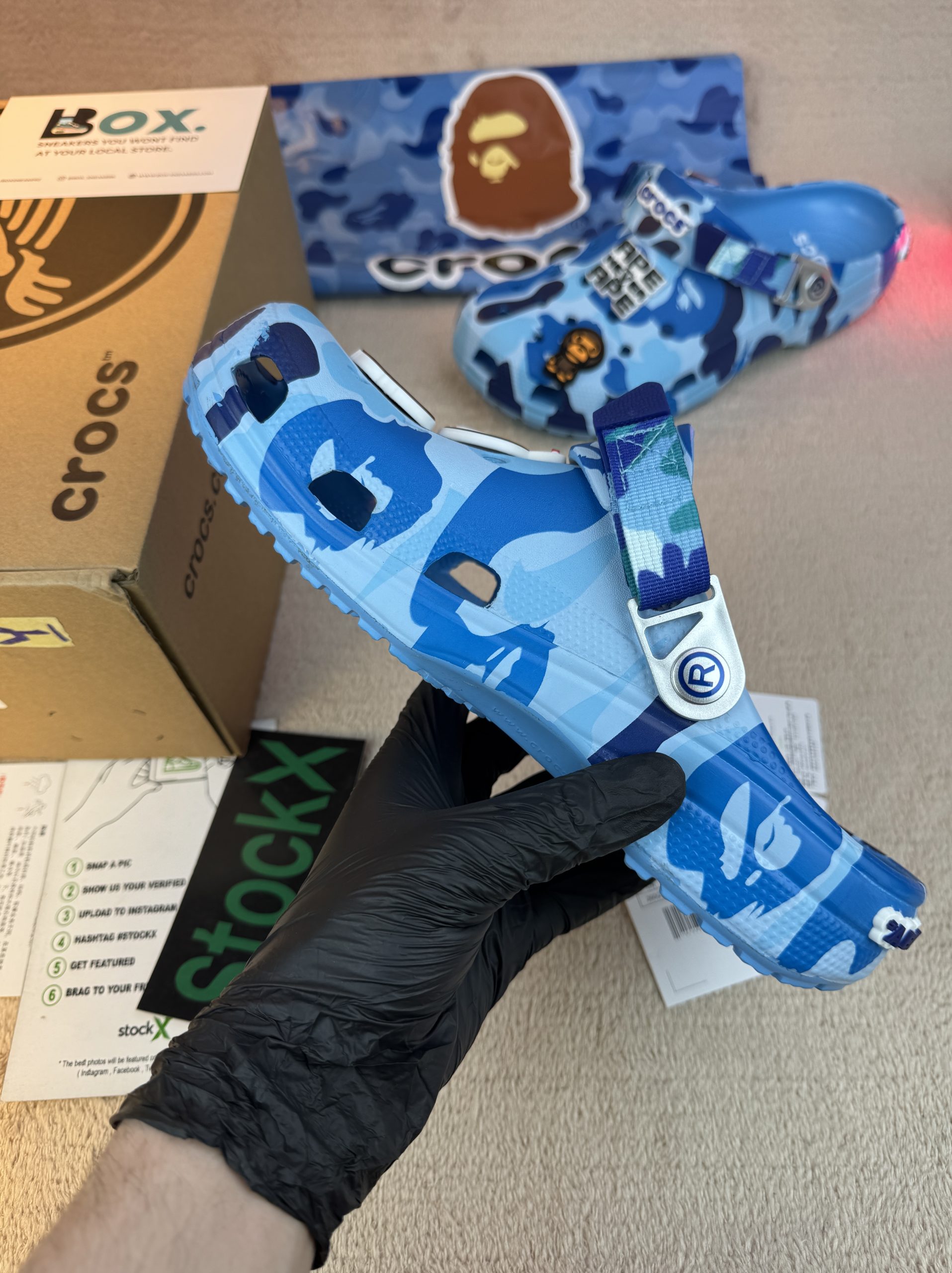 Crocs Classic Clog A Bathing Ape ABC Camo Blue - Image 10