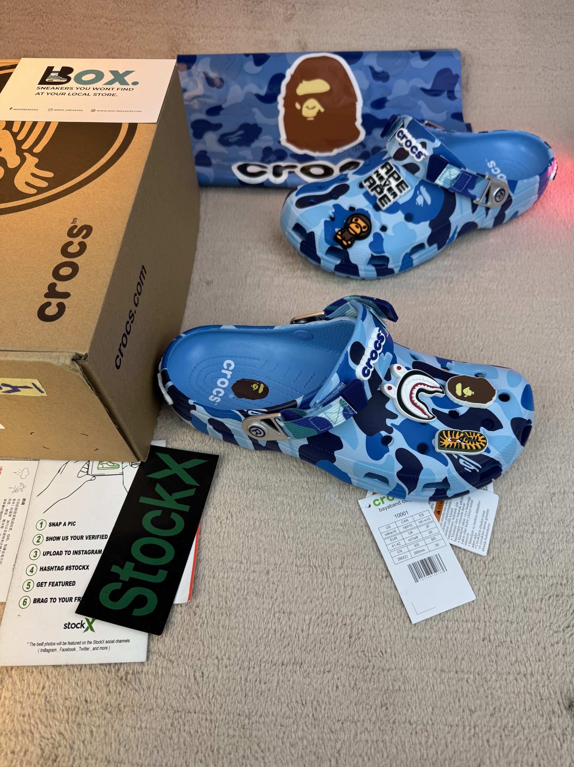 Crocs Classic Clog A Bathing Ape ABC Camo Blue - Image 12