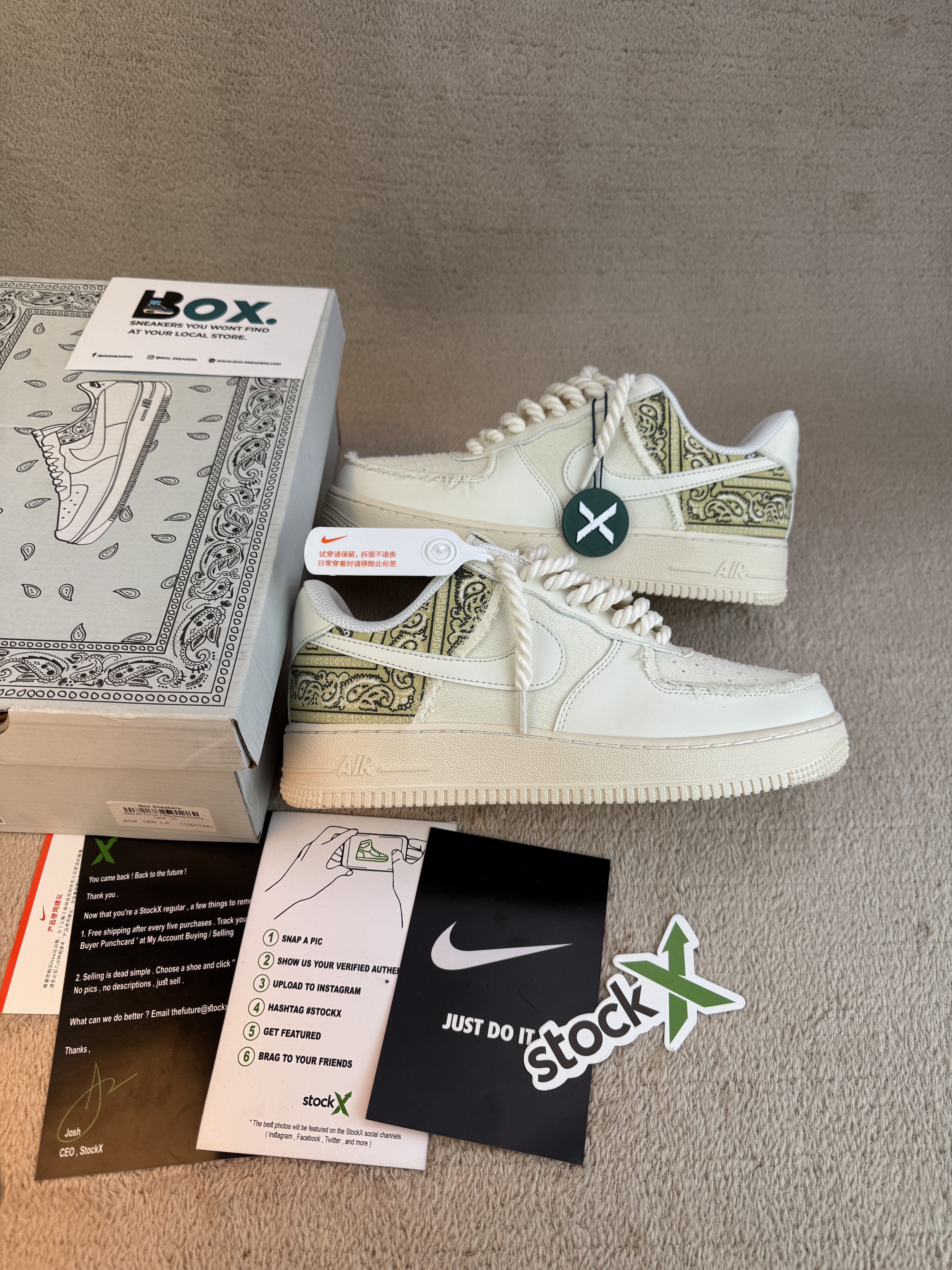 Nike Air force 1 Low 'TU Big Bang Chunky' Lace Bandana Custom - Image 2