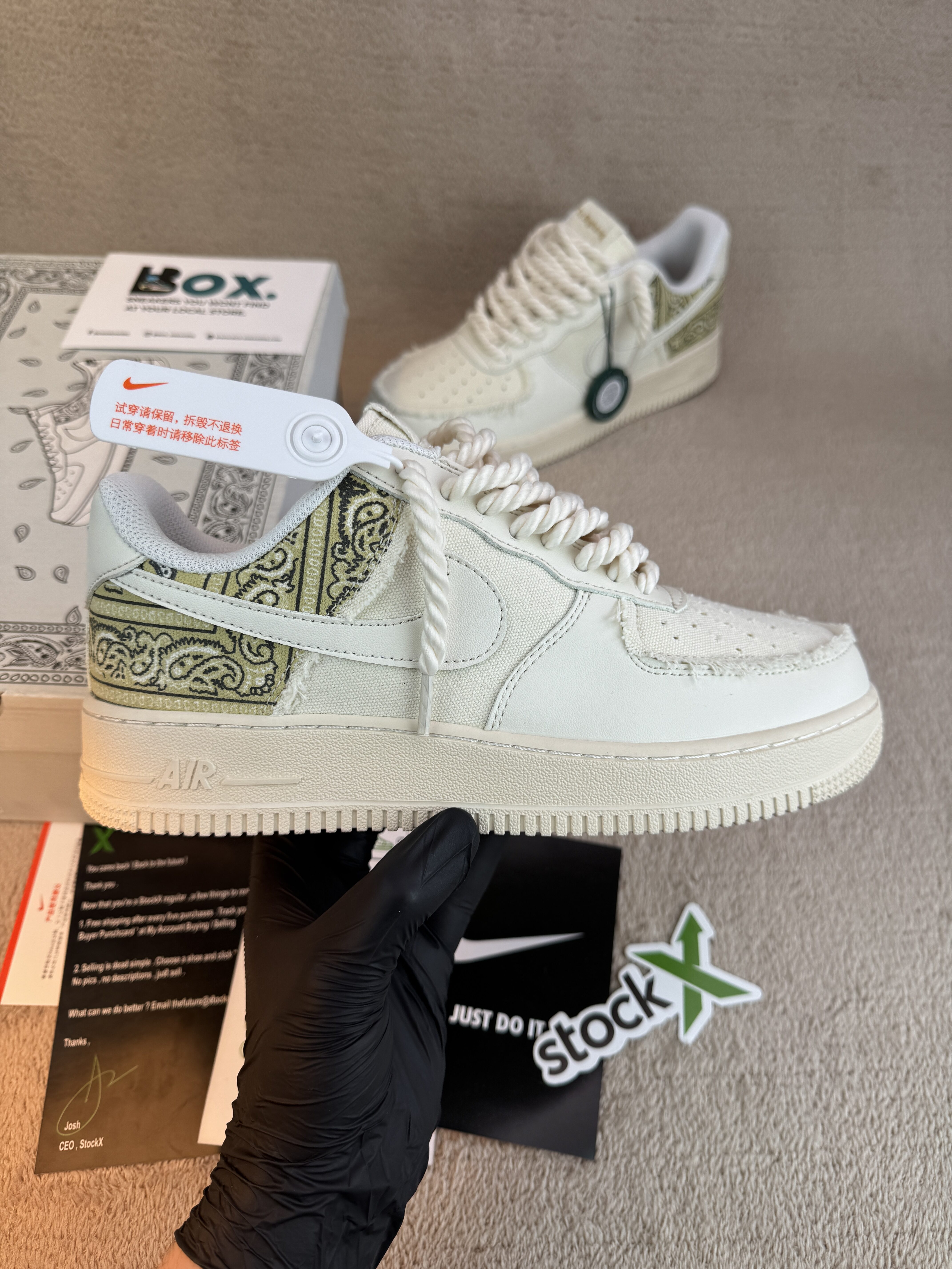 Nike Air force 1 Low 'TU Big Bang Chunky' Lace Bandana Custom - Image 3
