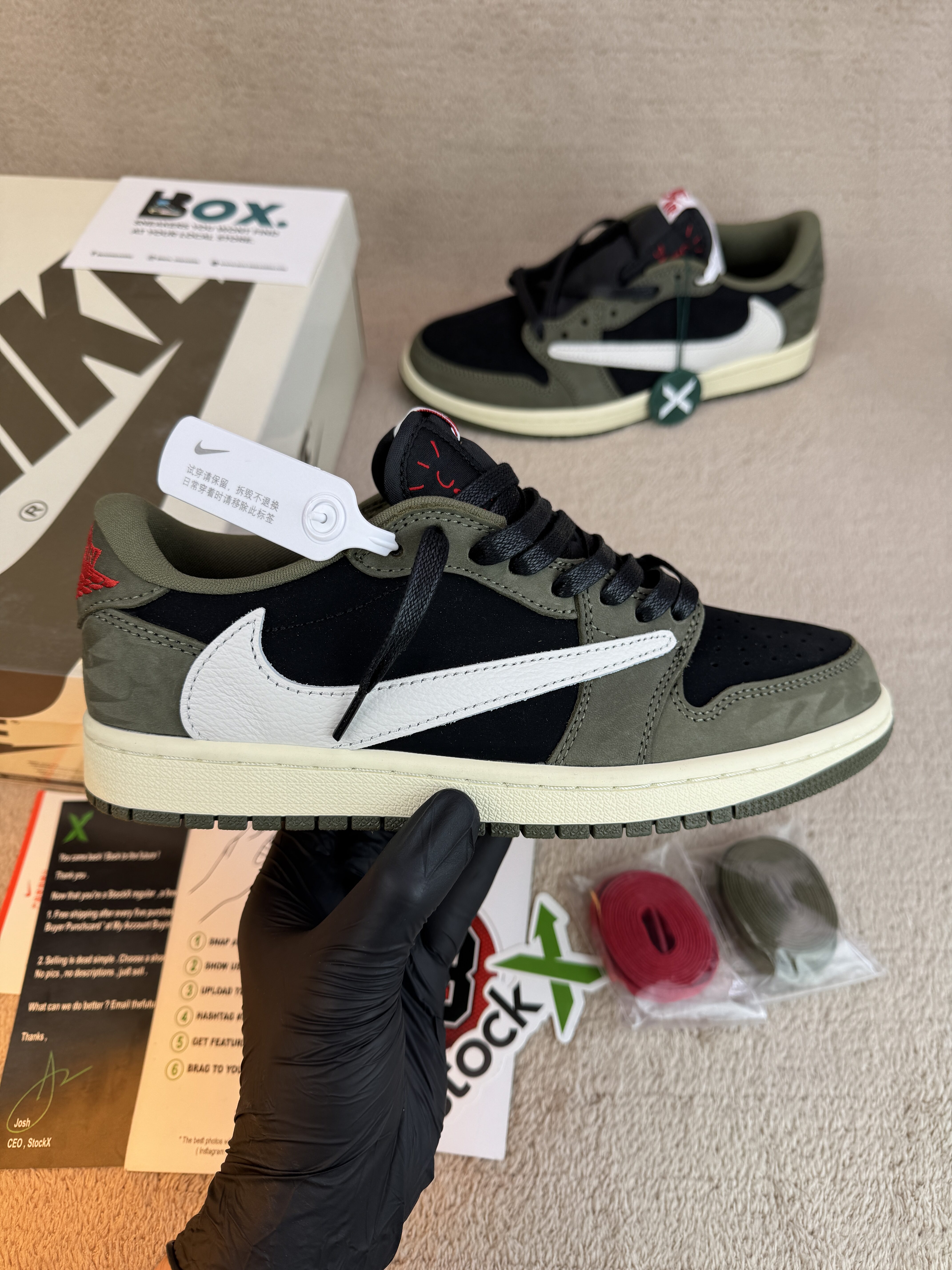 Jordan 1 Retro Low OG SP Travis Scott Black Olive - Image 3