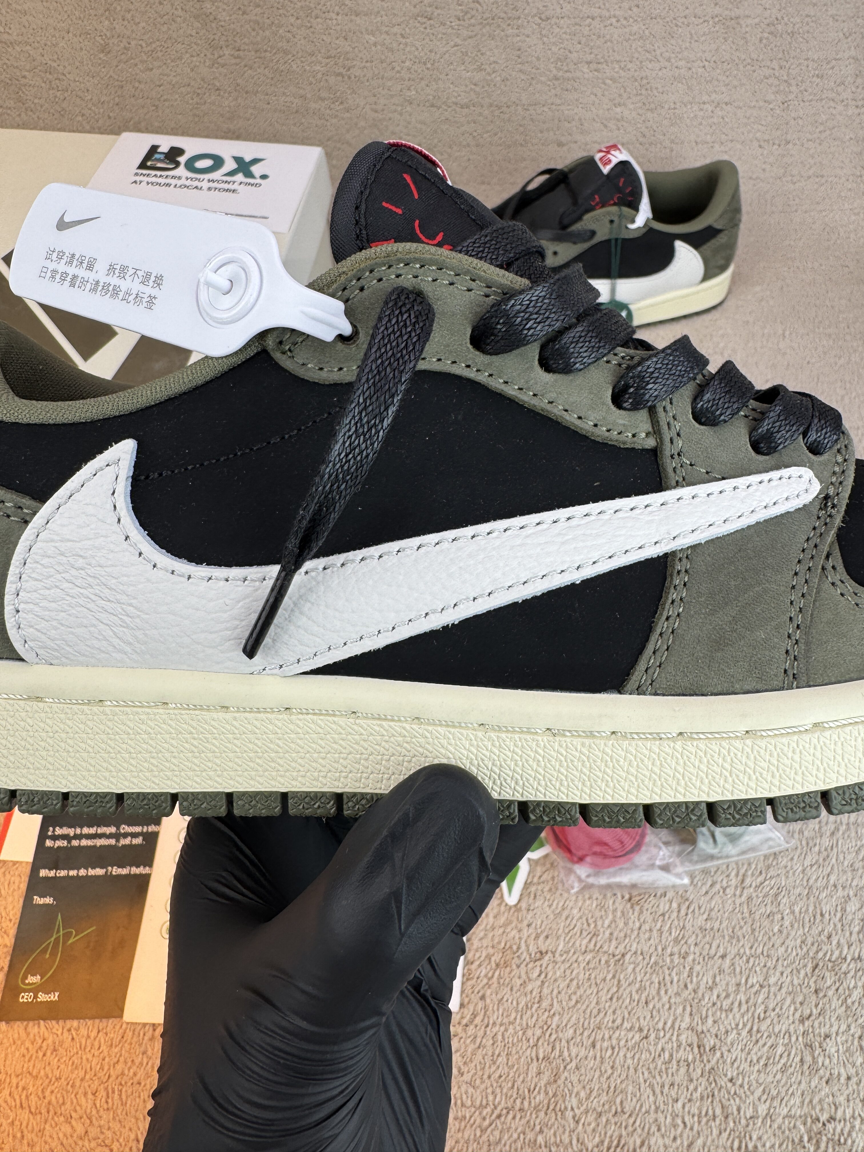 Jordan 1 Retro Low OG SP Travis Scott Black Olive - Image 6