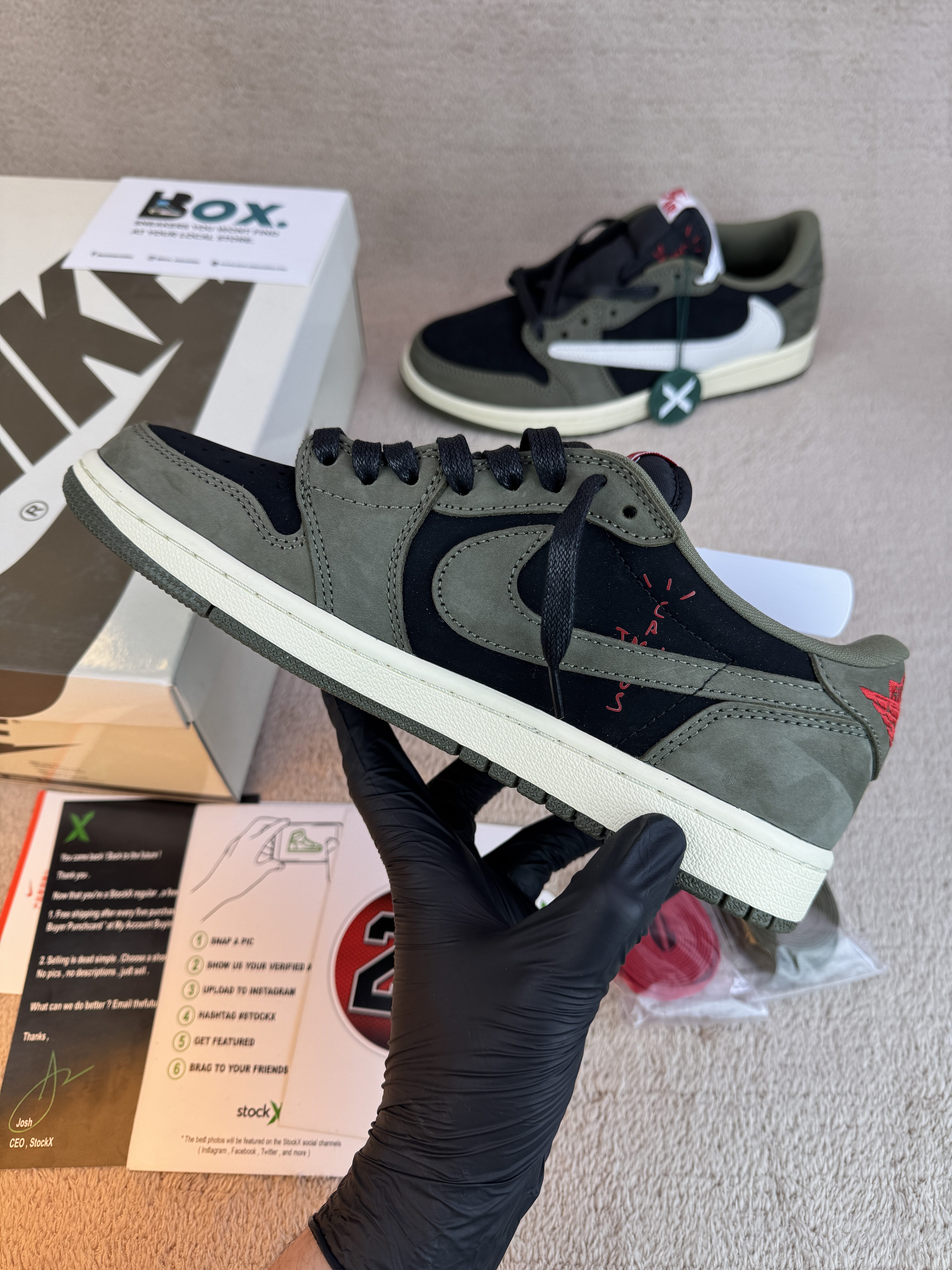 Jordan 1 Retro Low OG SP Travis Scott Black Olive - Image 12