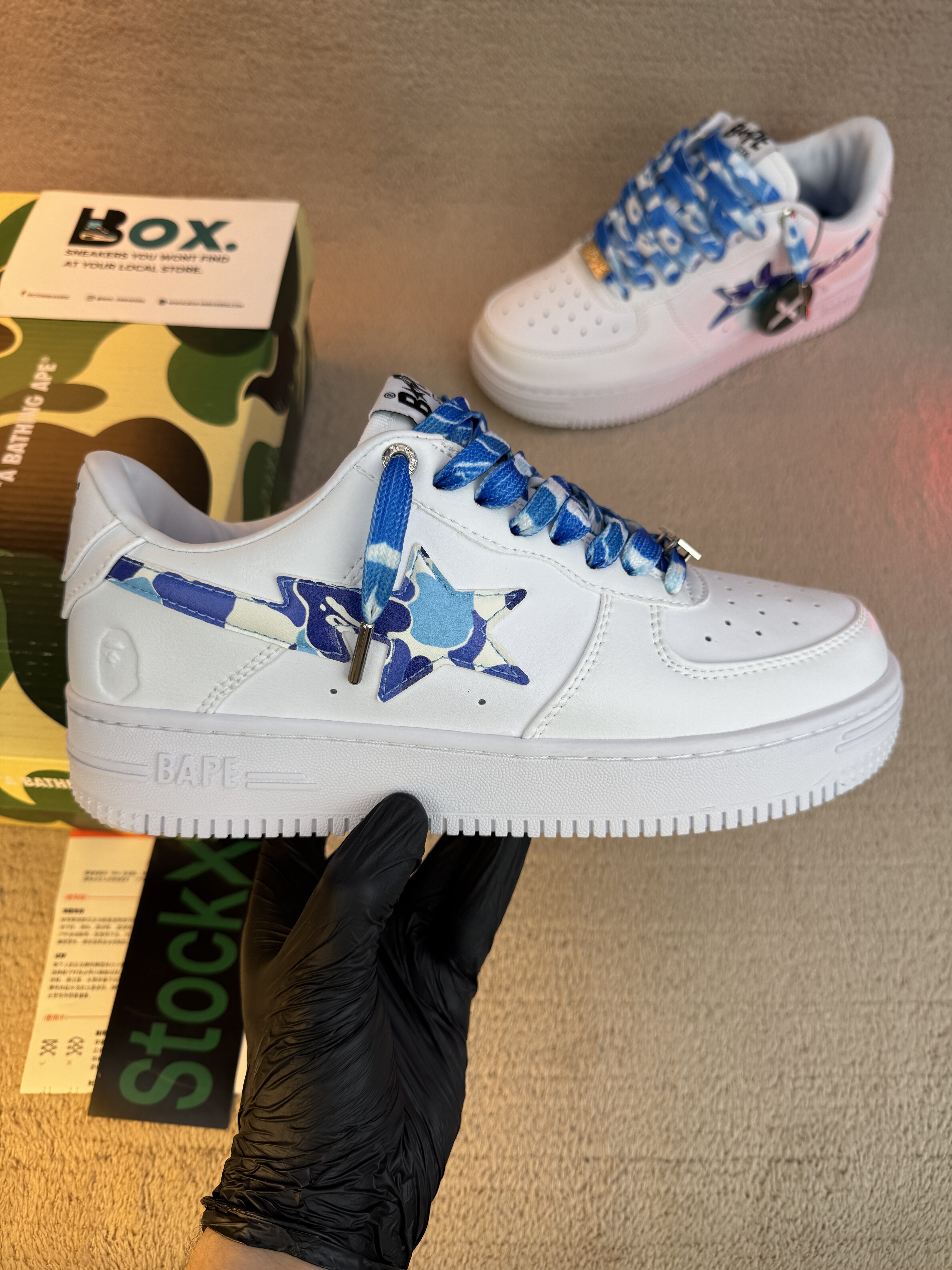 A Bathing Ape Bape Sta Low ABC Camo White Blue - Image 3