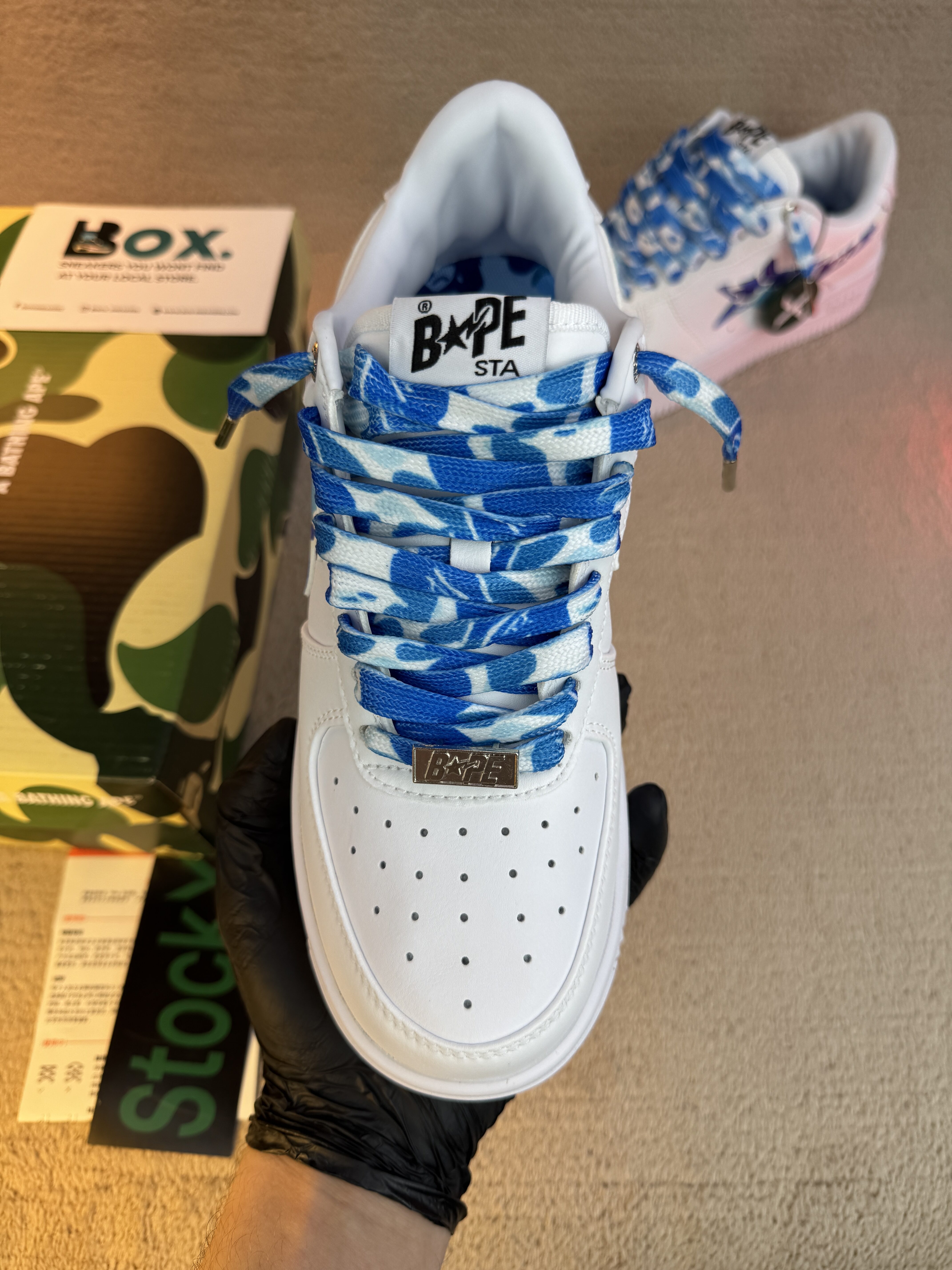 A Bathing Ape Bape Sta Low ABC Camo White Blue - Image 8