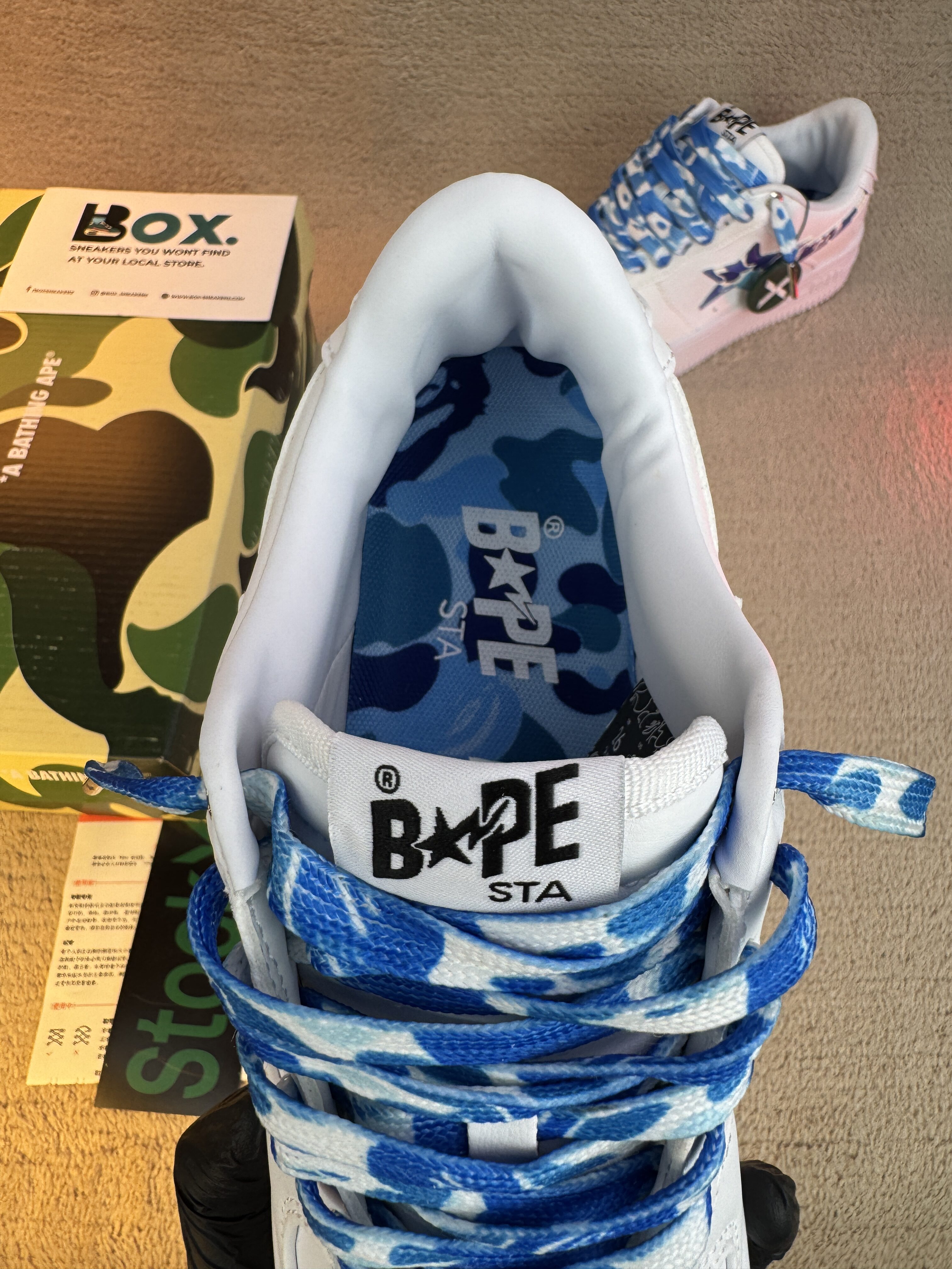 A Bathing Ape Bape Sta Low ABC Camo White Blue - Image 9