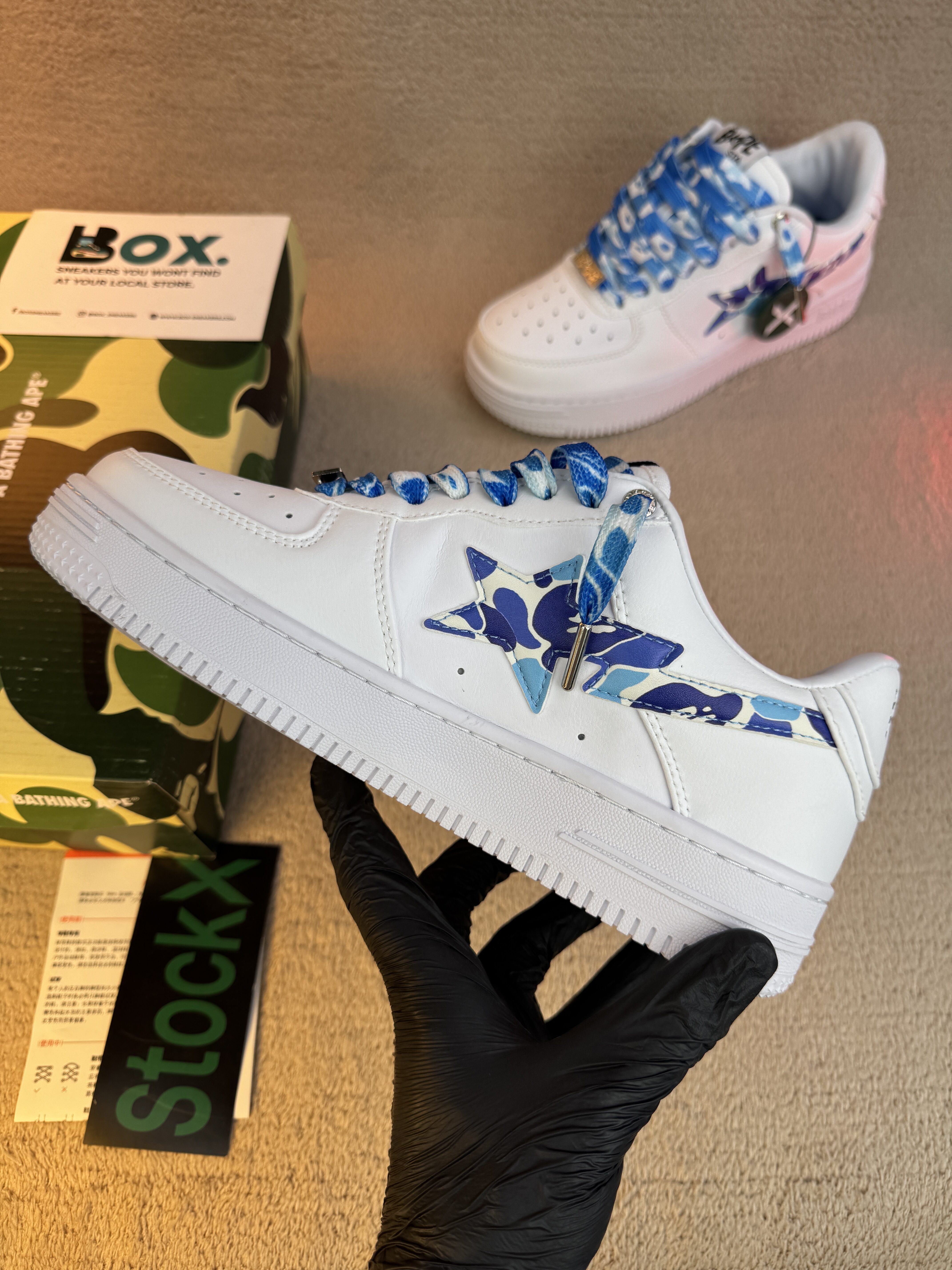 A Bathing Ape Bape Sta Low ABC Camo White Blue - Image 12