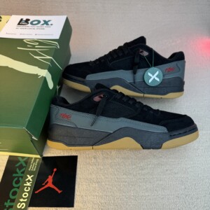 Jordan Flight Court Black Gum Medium Brown Varsity Red