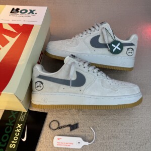 Nike Air Force 1  in a light smoke grey suede dark